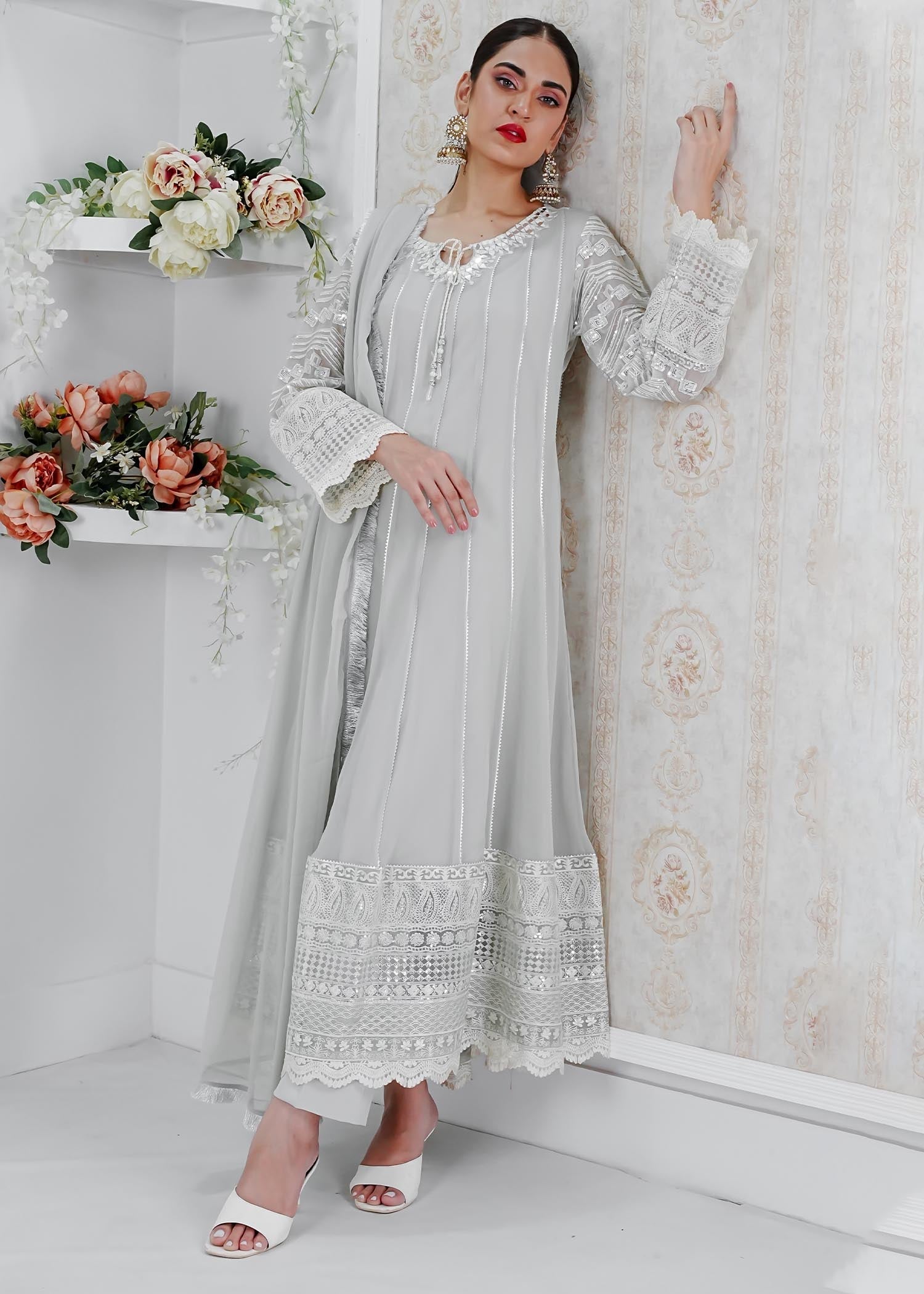 Manahils MAXI 121 Grey Women 3pcs