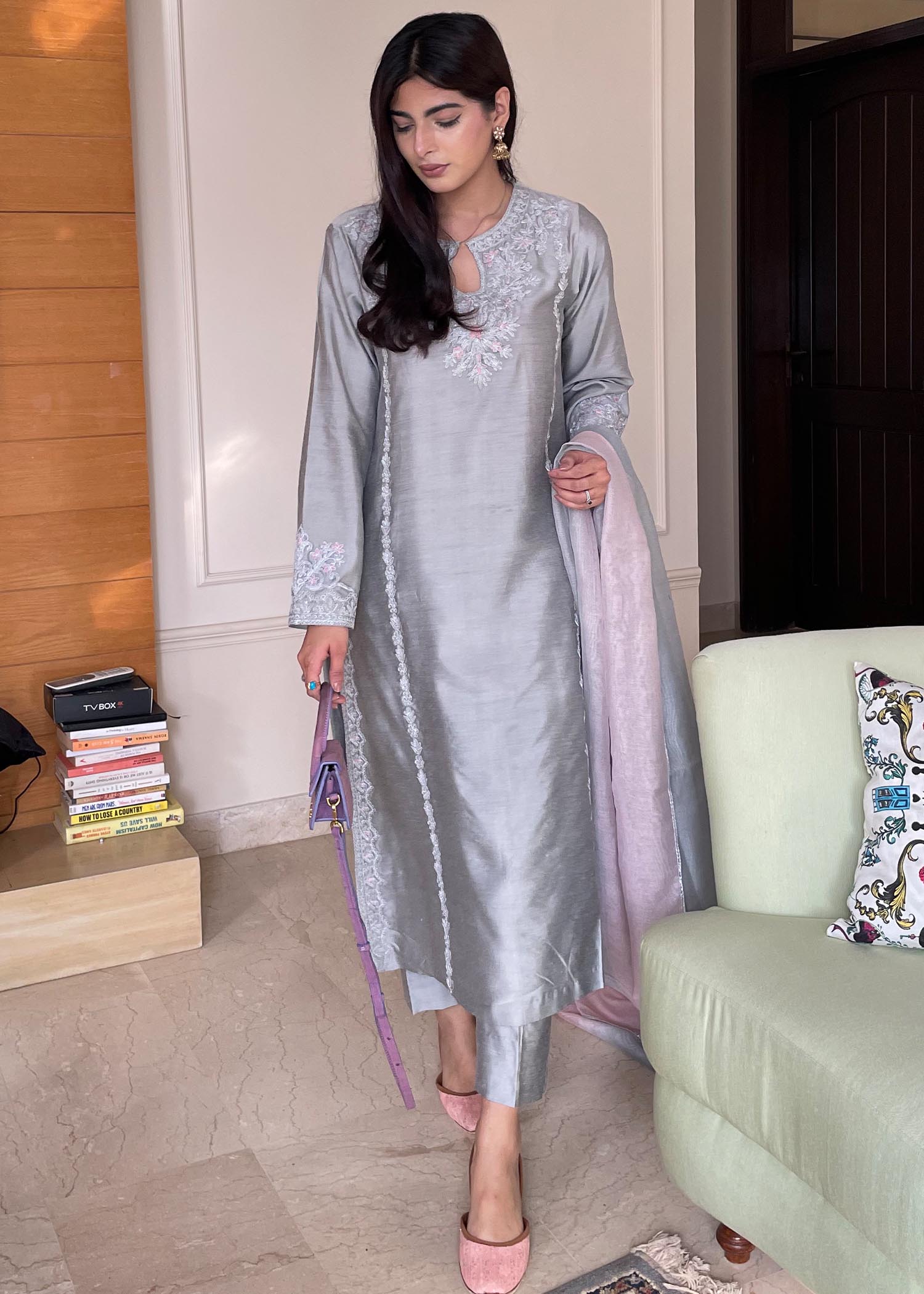 Maroon By Iqra Chaudhry Celeste Grey Women 3pcs