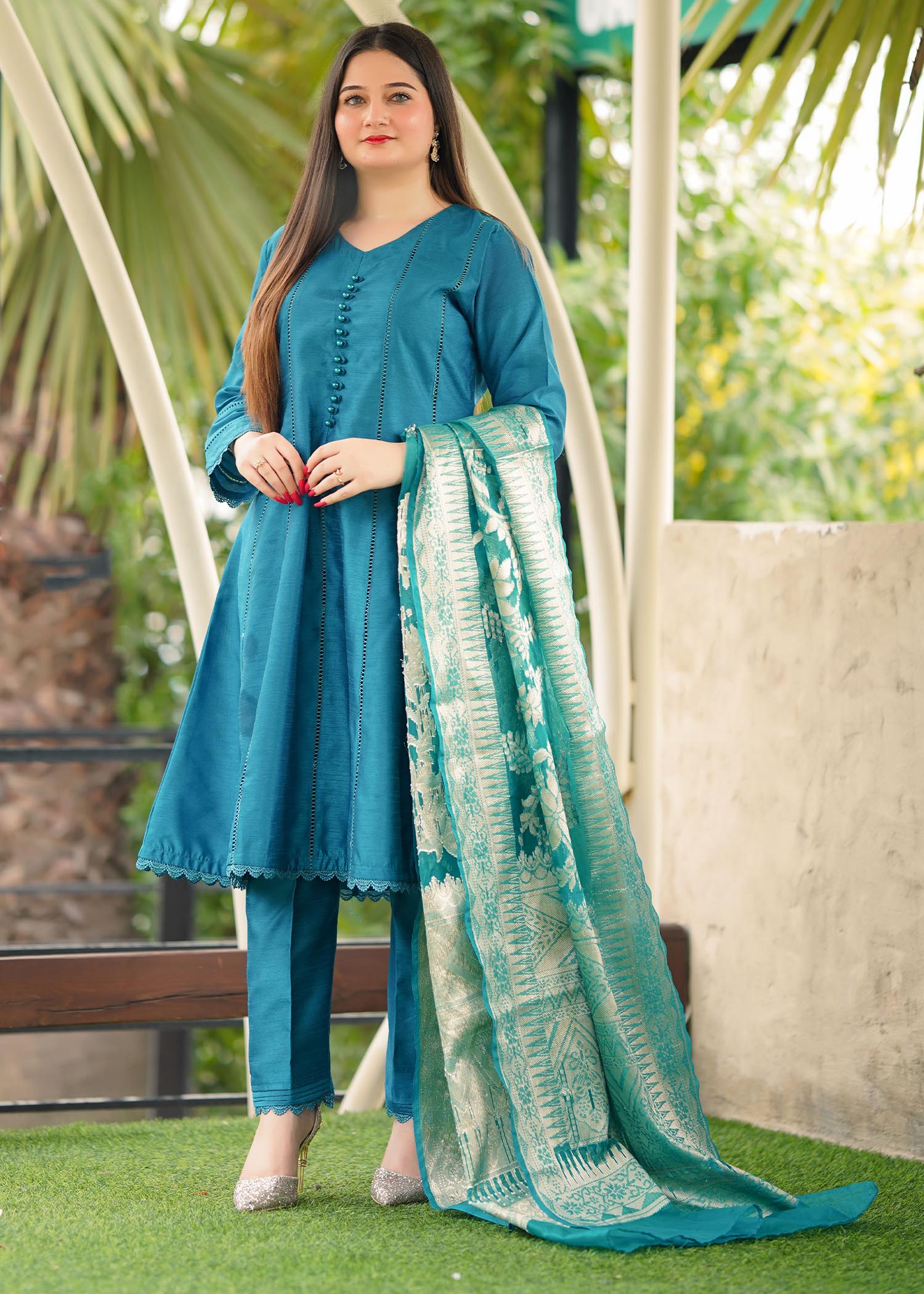 Four Season Boutique Kaseesh Zinc Blue Women 3pcs