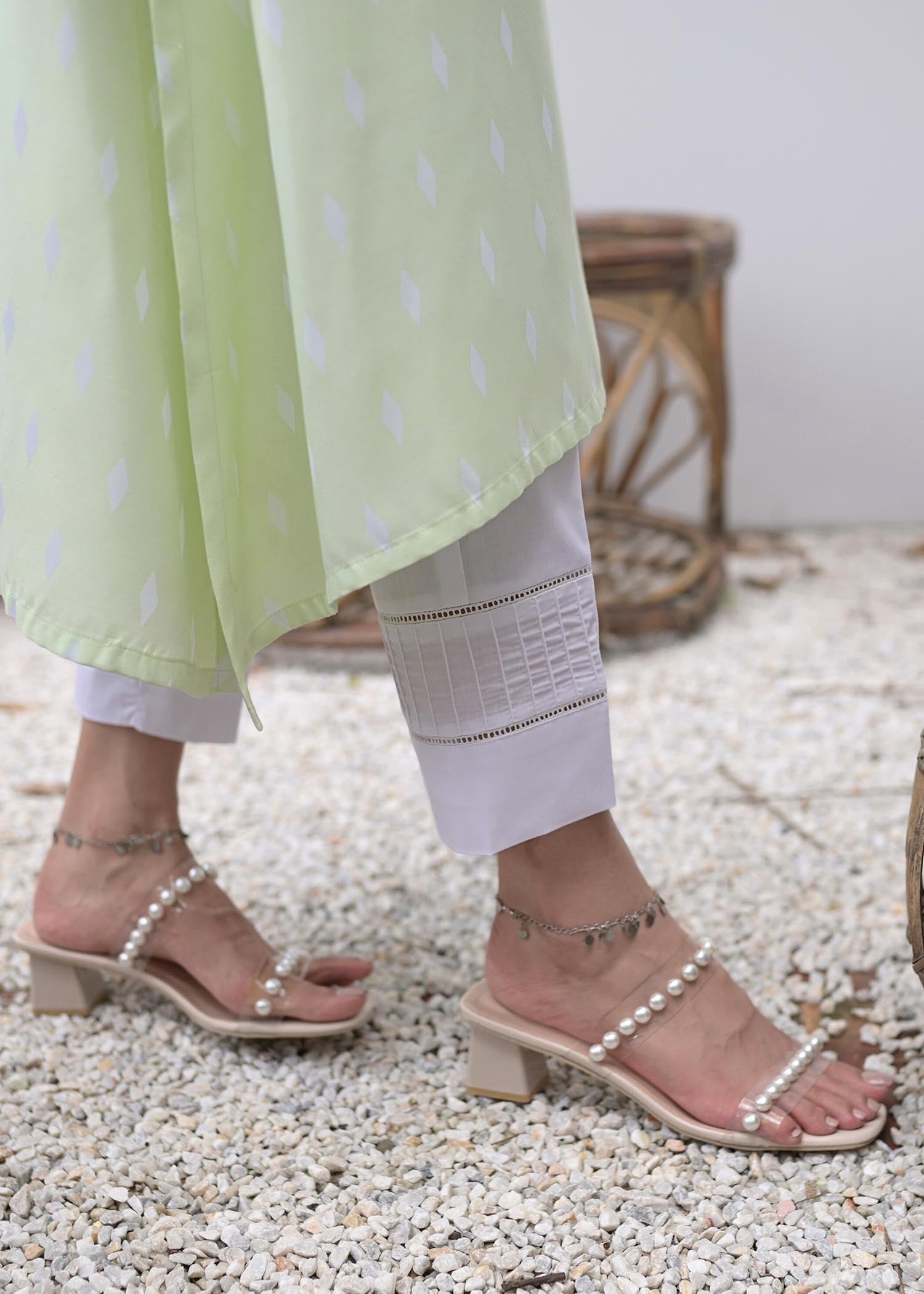 Shades By Abeeha Usman WHITE TROUSERS Women 1pcs