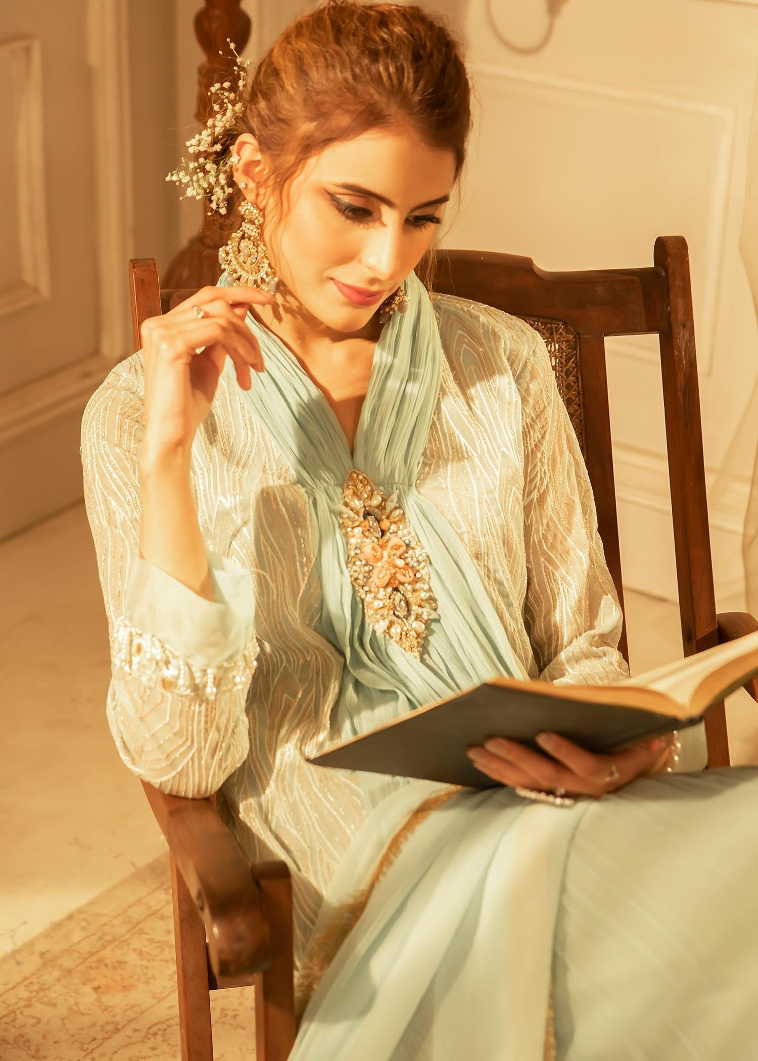 Manahils MAXI 109 DREAMY BLOOM MINT GREEN Women 3pcs