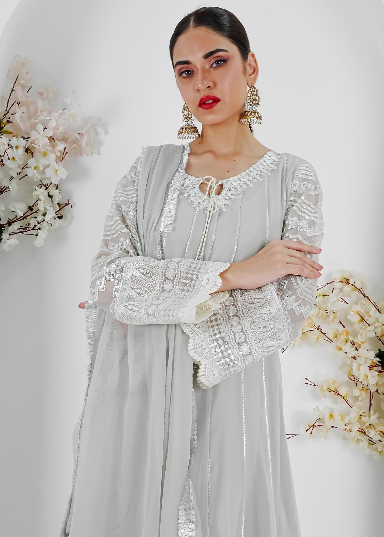 Manahils MAXI 121 Grey Women 3pcs