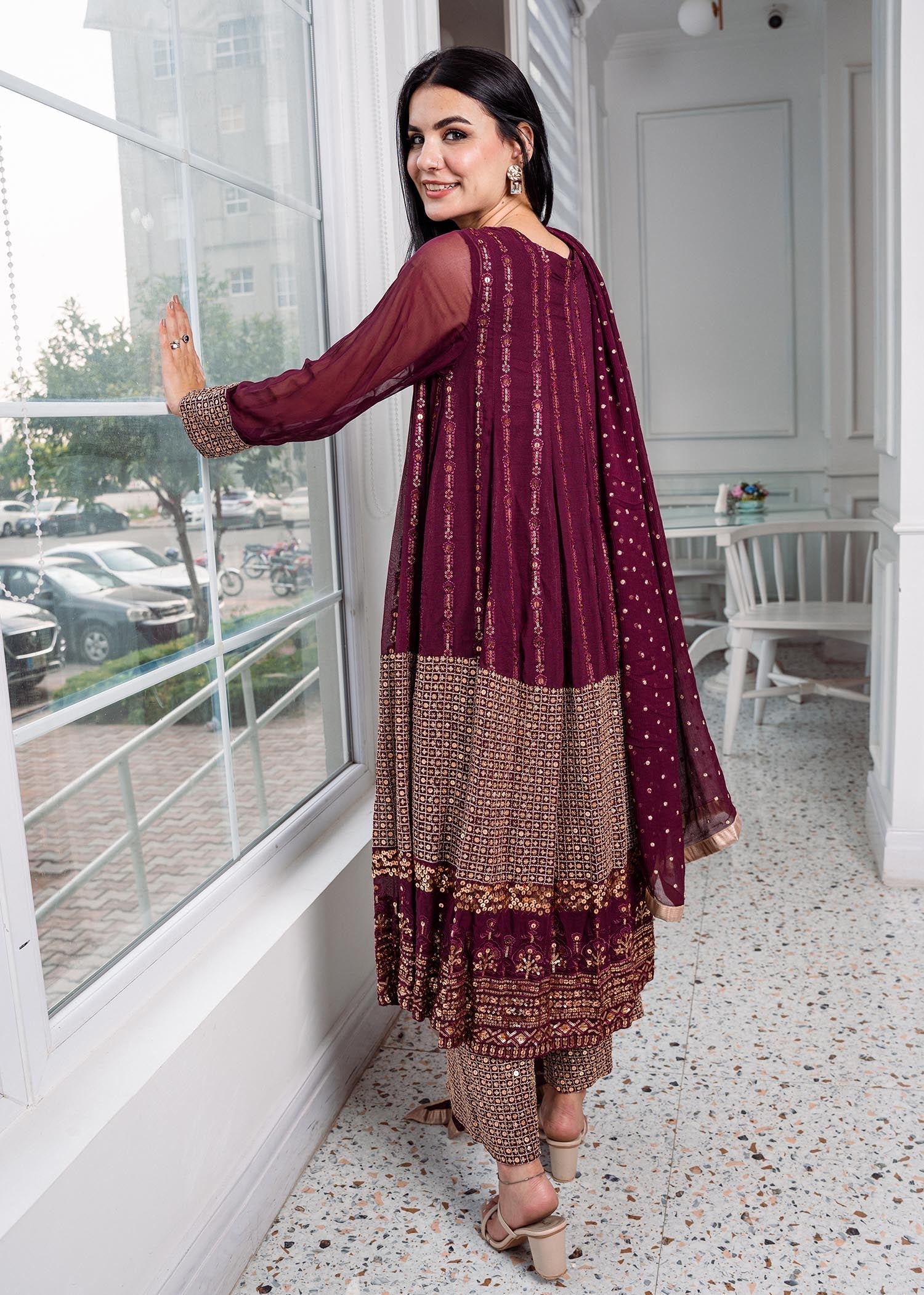 Rang-e-Haya Anchal / Plum Women 4pcs