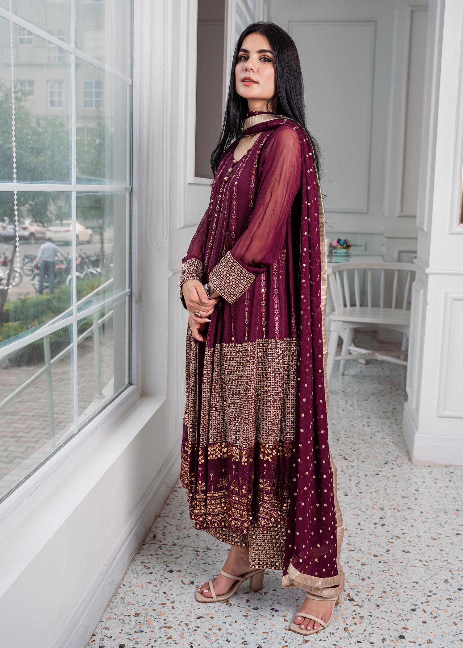 Rang-e-Haya Anchal / Plum Women 4pcs