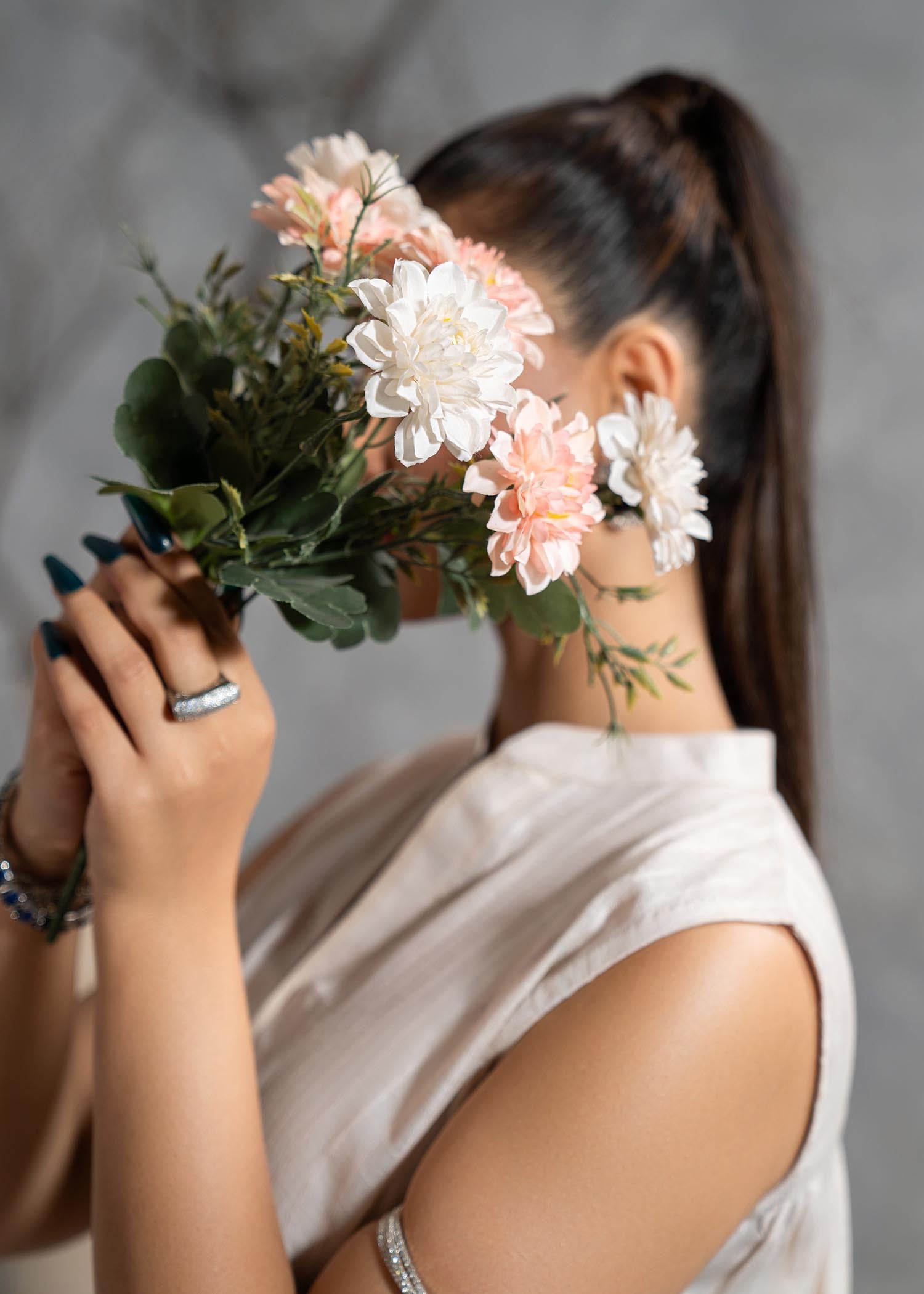 Hemstitch Basic Beige Women 2pcs