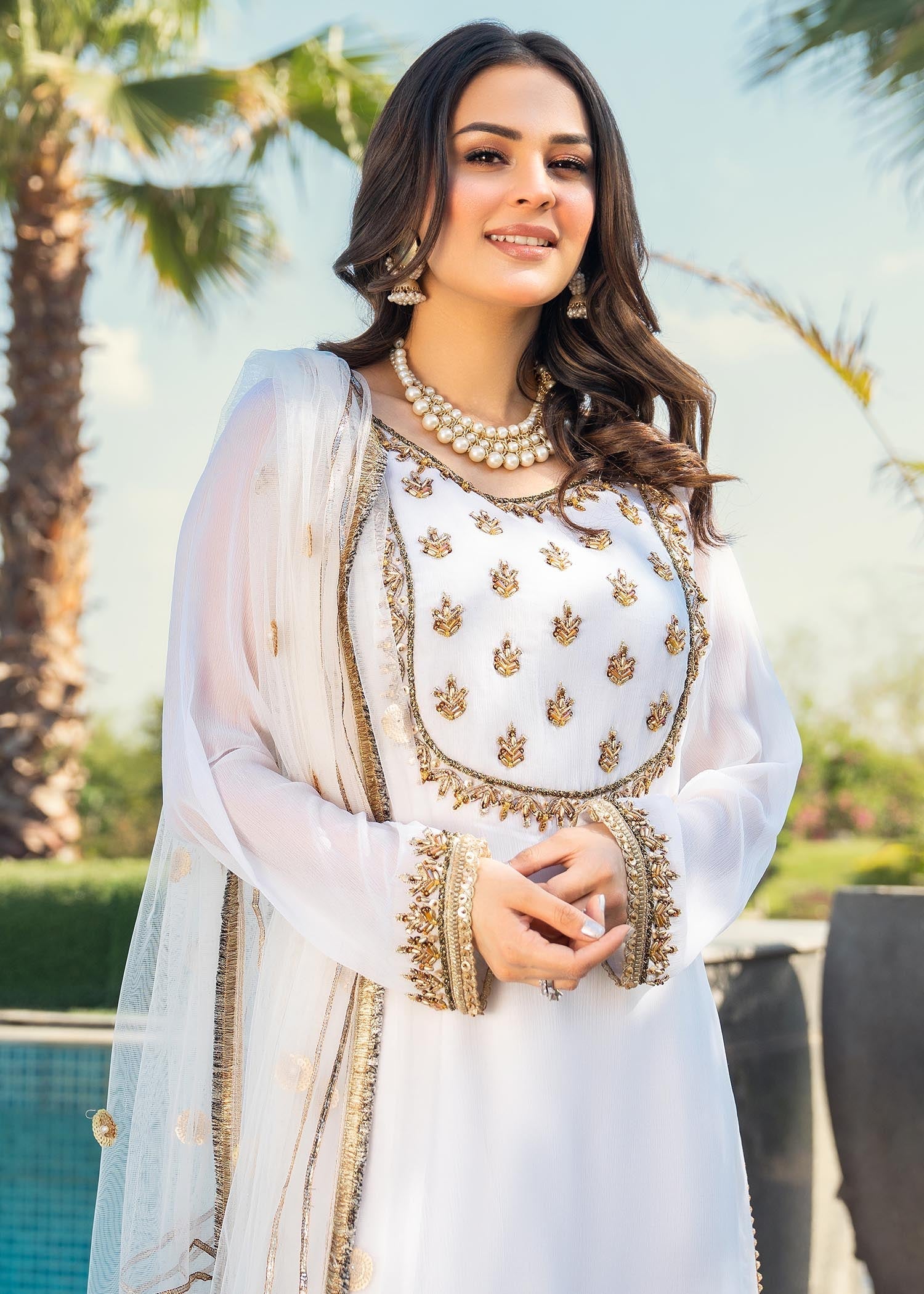 Khuda Baksh Creations Z 278 White Women 4pcs