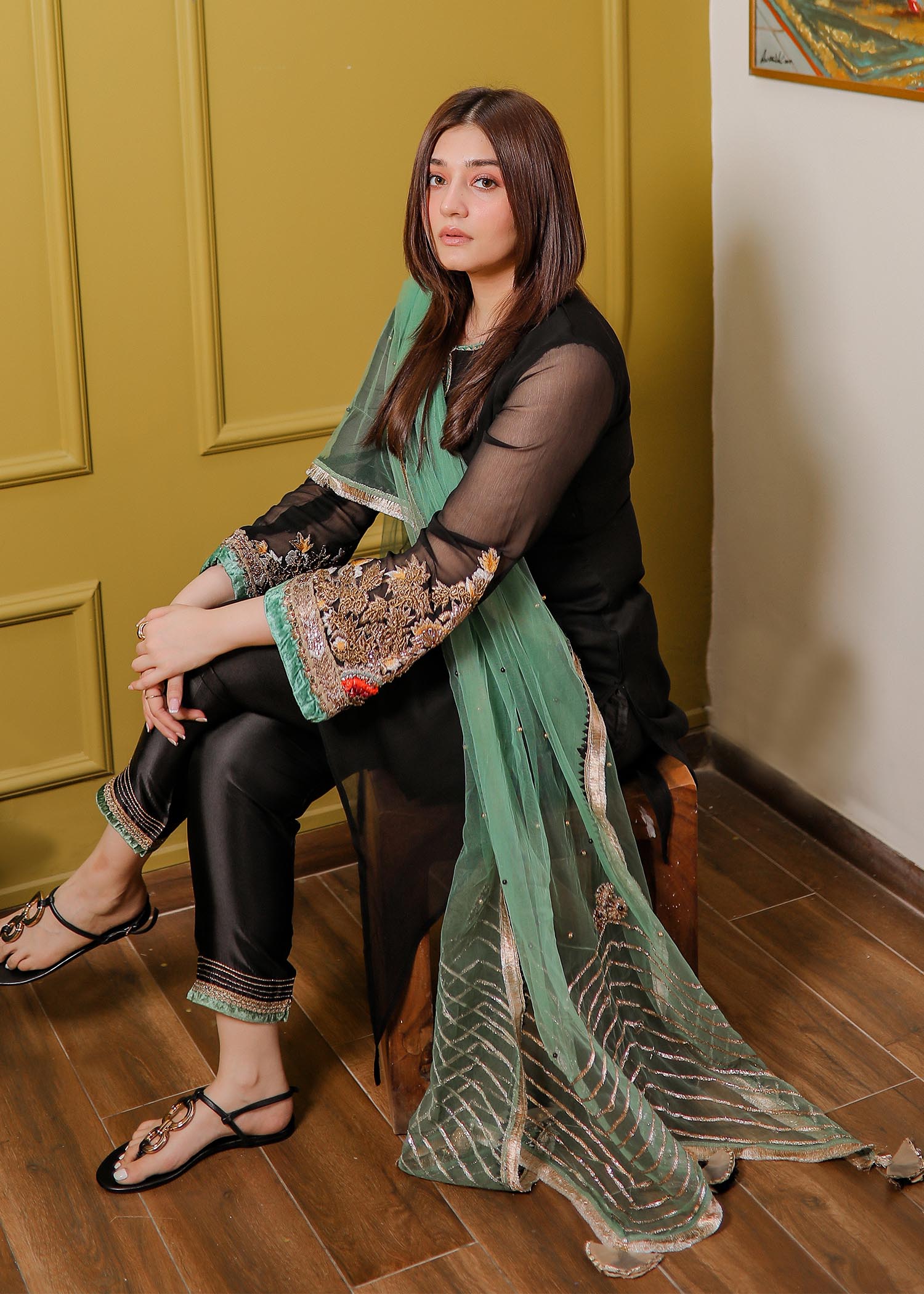 Khuda Baksh Creations Khuda Baksh M 100 Black Women 3pcs