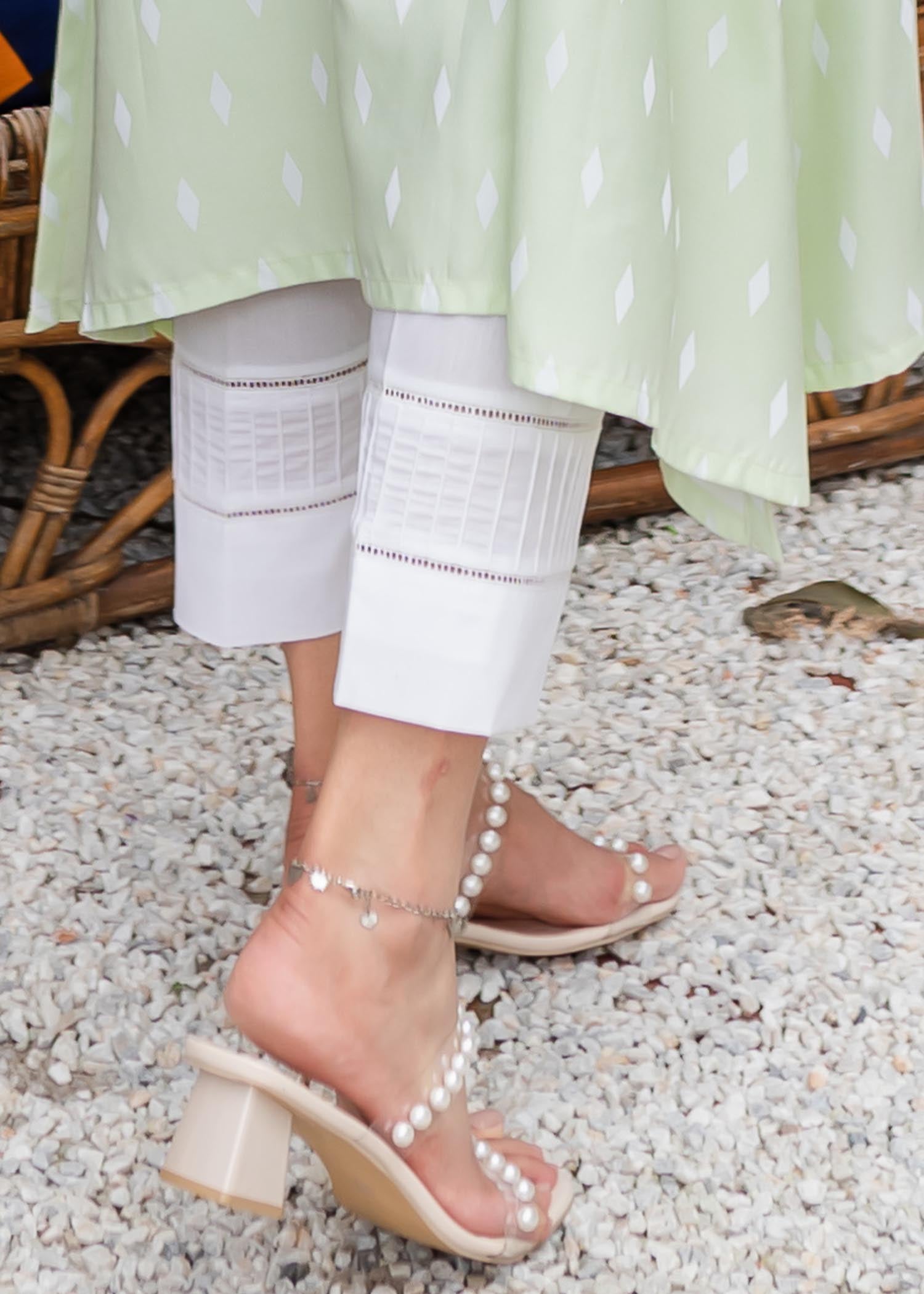 Shades By Abeeha Usman WHITE TROUSERS Women 1pcs