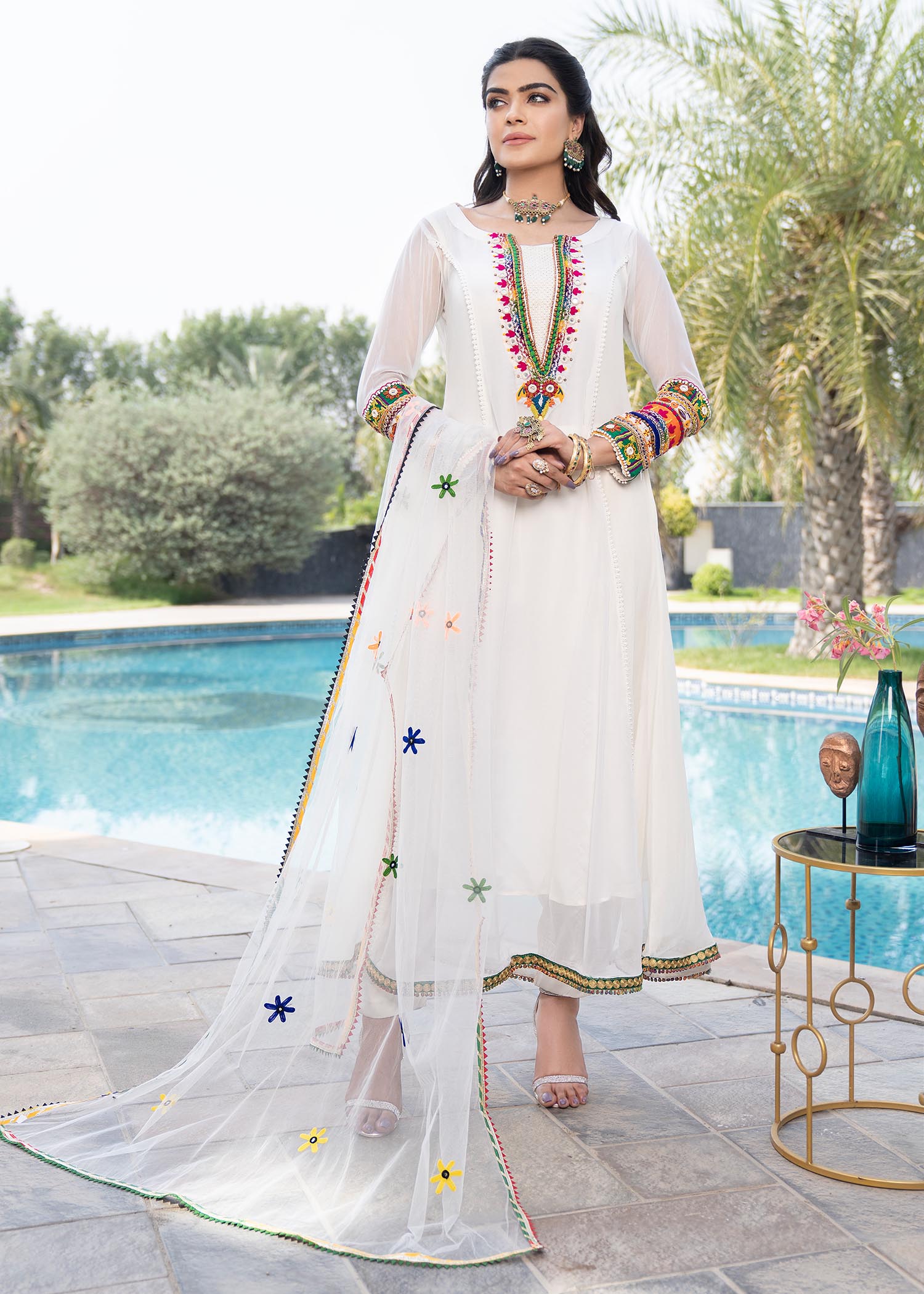 Khuda Baksh Creations Khuda Baksh Z 245 White Women 4pcs