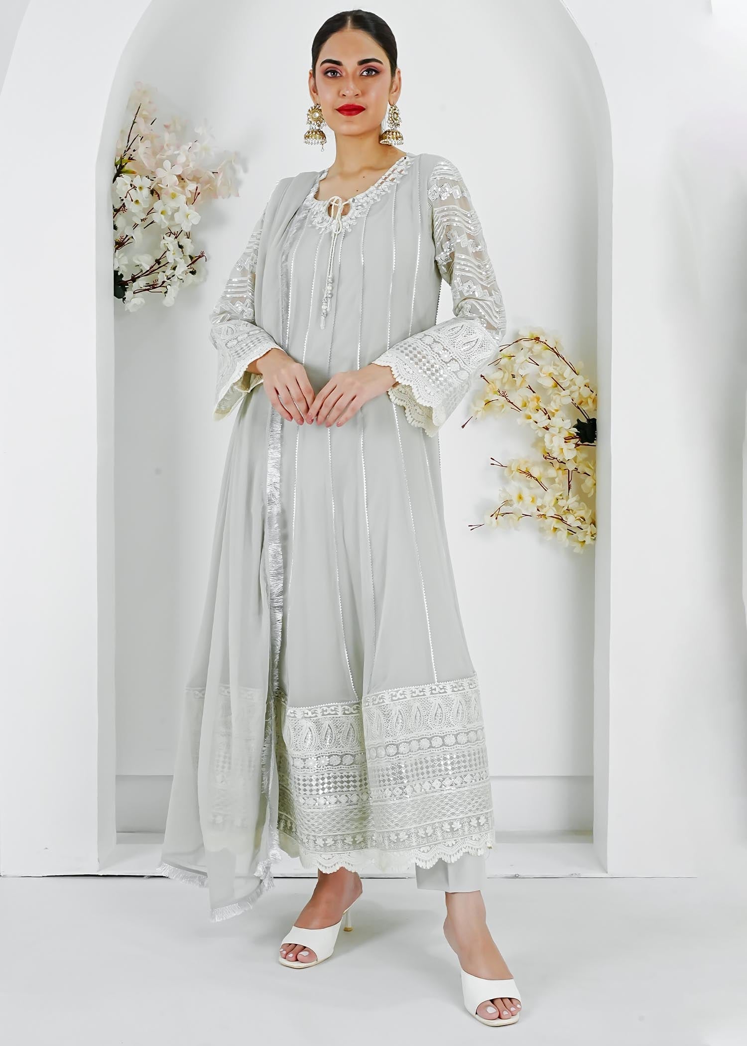 Manahils MAXI 121 Grey Women 3pcs