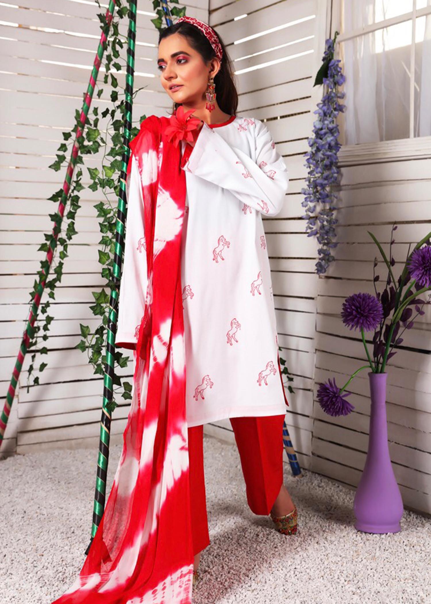 Somi By Salma Saleem Red Mares Women 2pcs