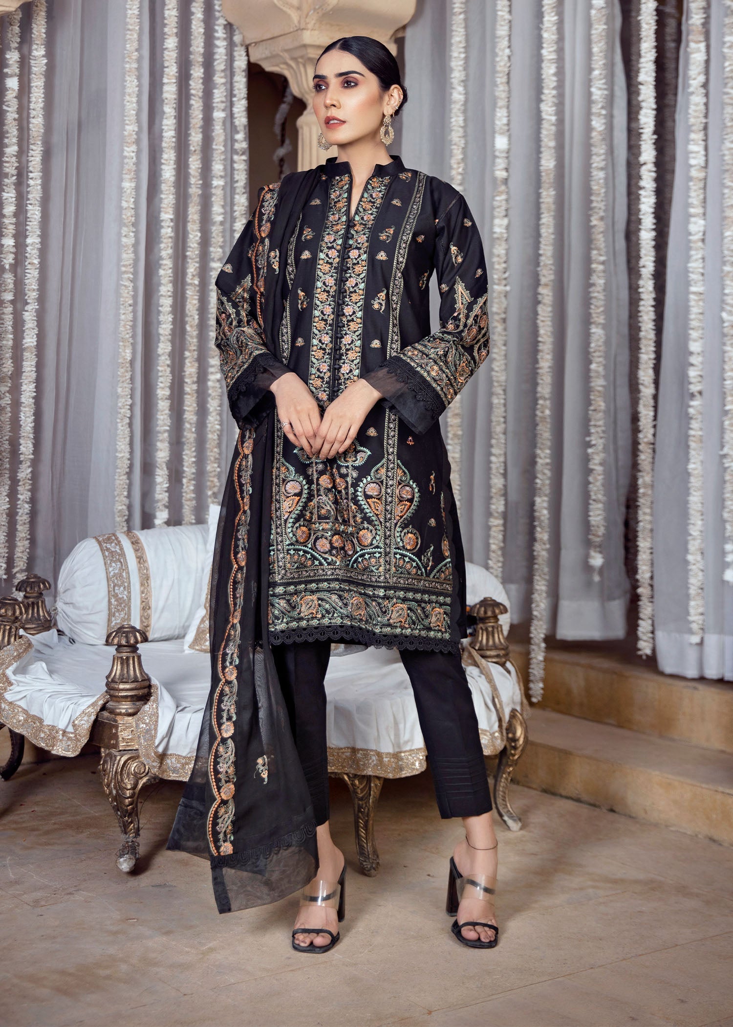 Zoya & Zaha Zardozi black Women 3pcs