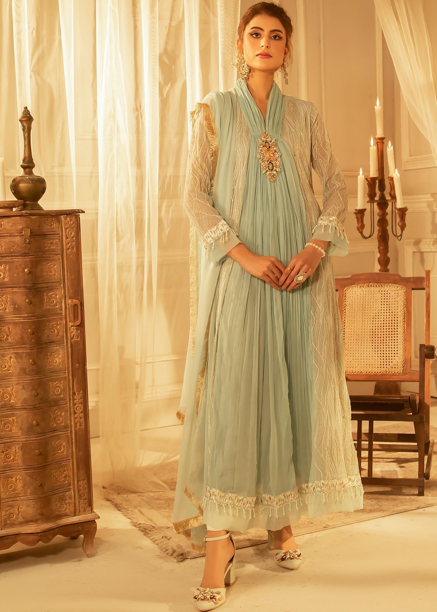 Manahils MAXI 109 DREAMY BLOOM MINT GREEN Women 3pcs