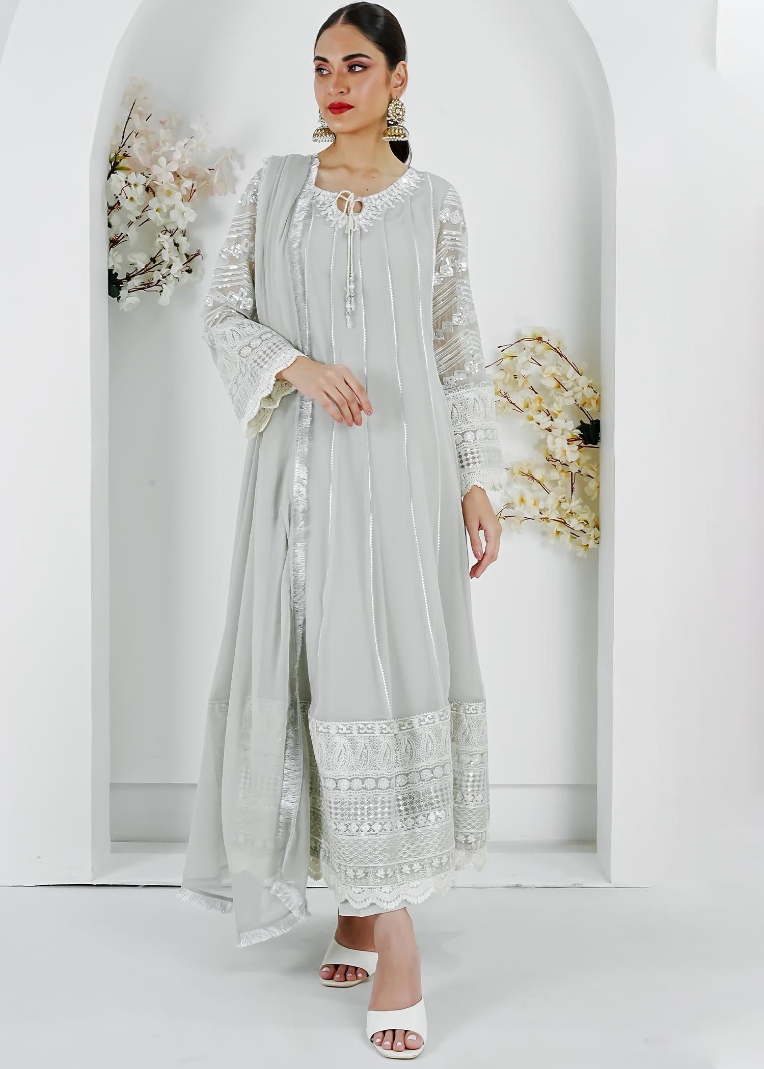 Manahils MAXI 121 Grey Women 3pcs