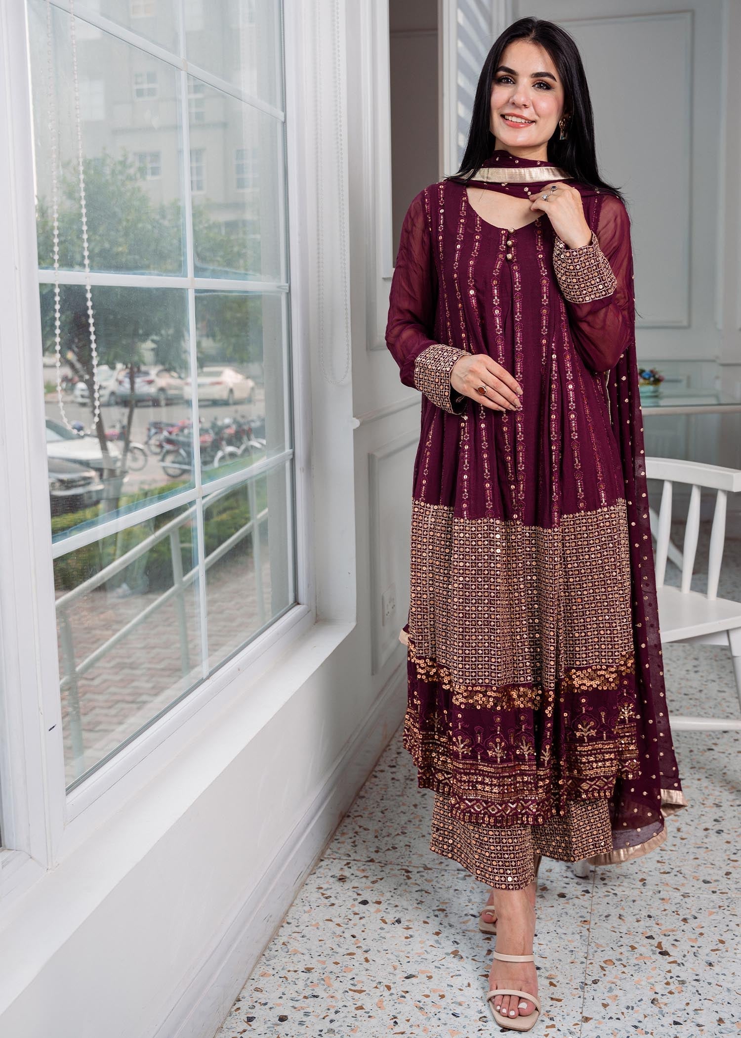 Rang-e-Haya Anchal / Plum Women 4pcs