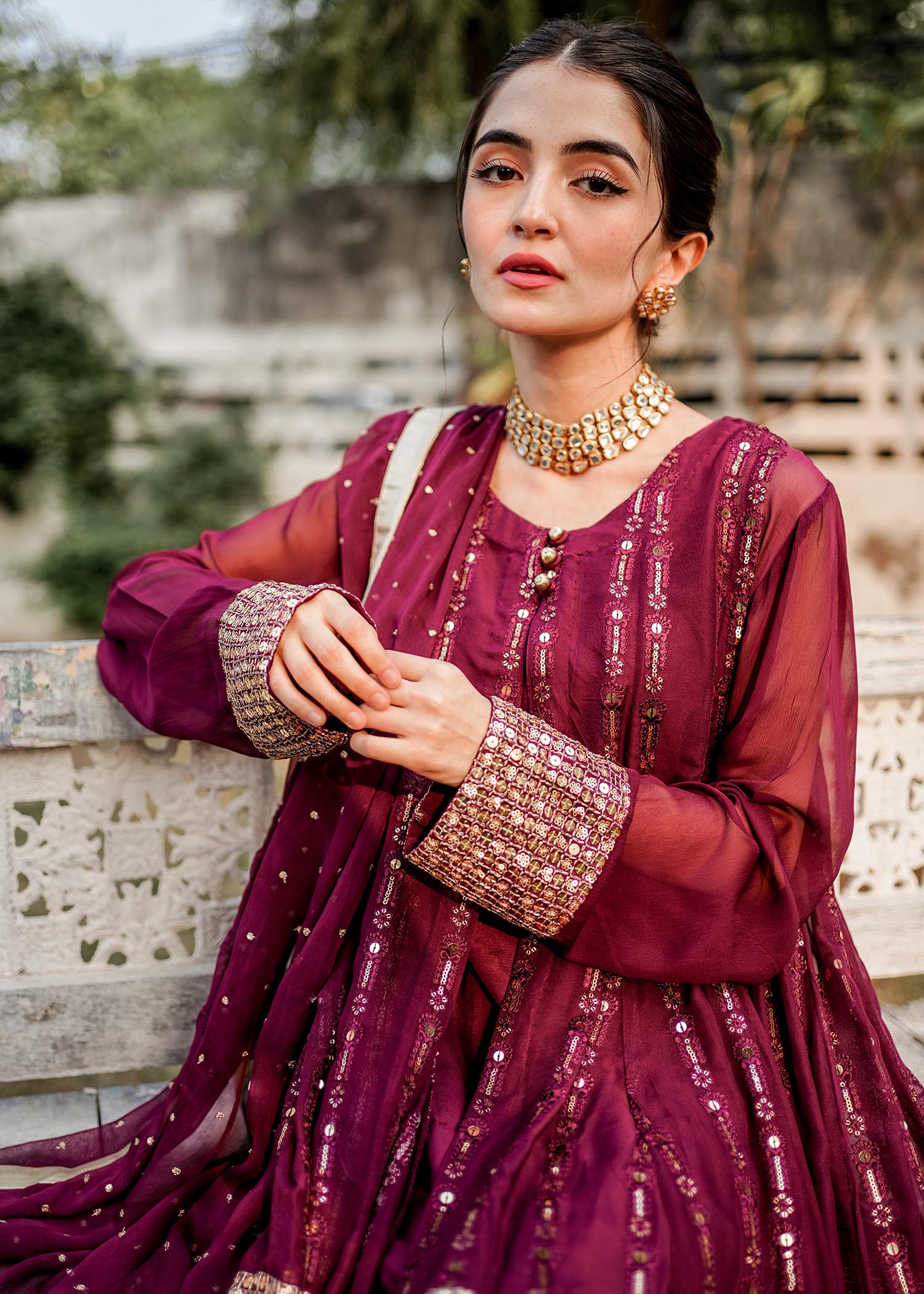 Rang-e-Haya Anchal / Plum Women 4pcs