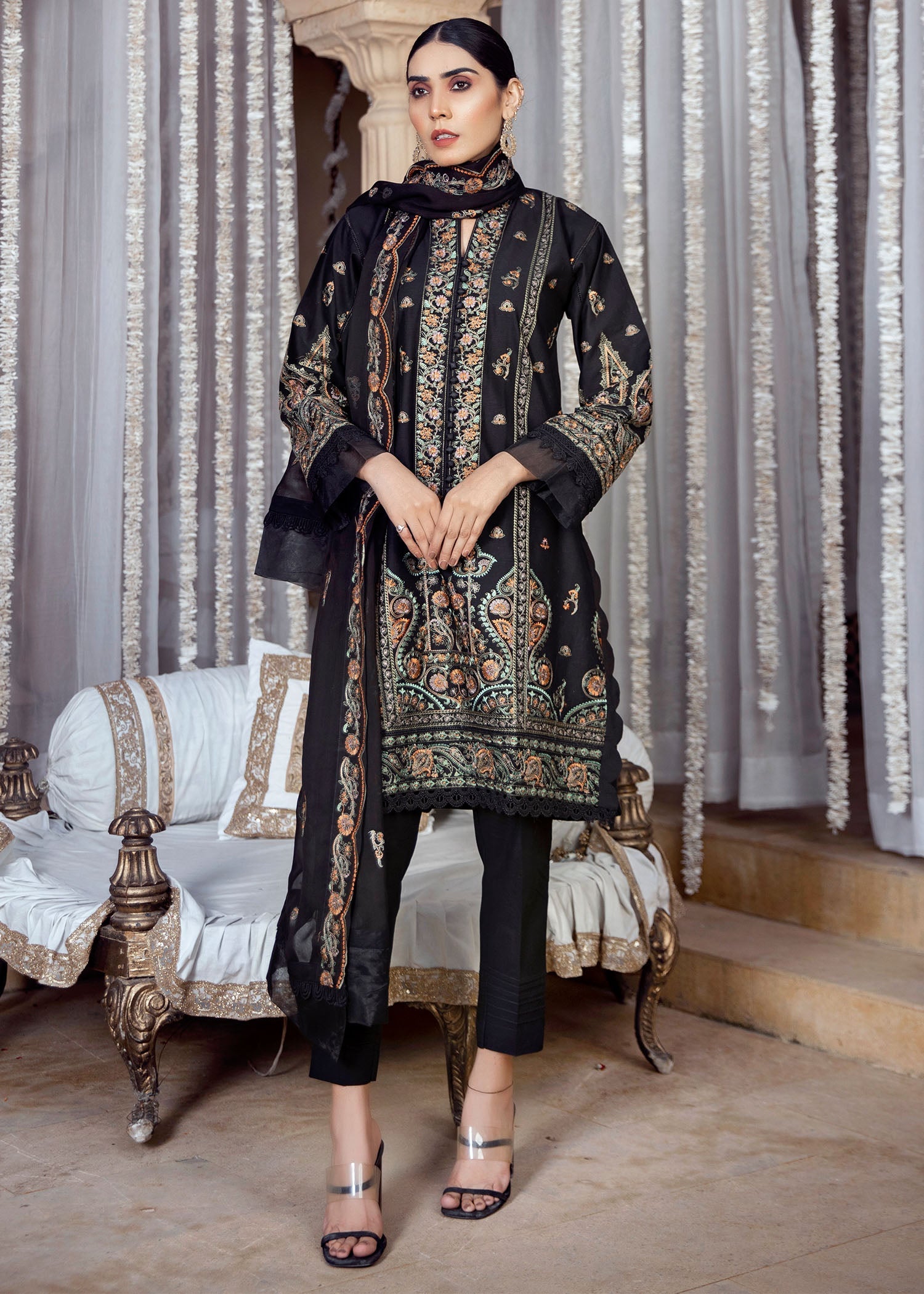 Zoya & Zaha Zardozi black Women 3pcs