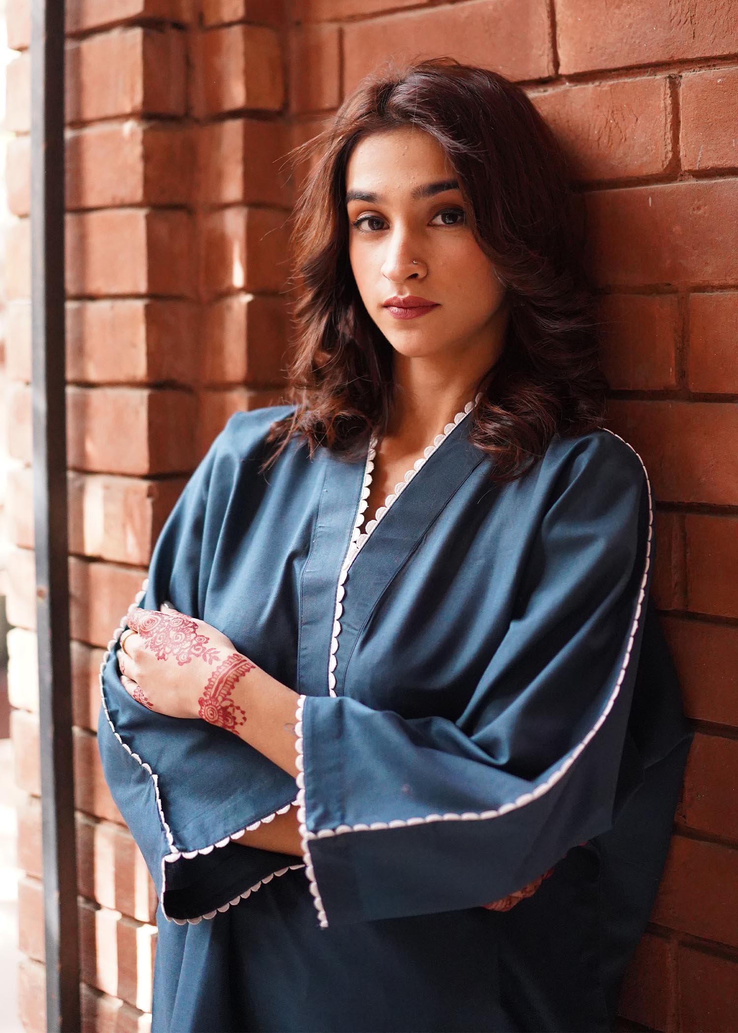 Aghaaz Casual Pret teal blue by basics Women 2pcs