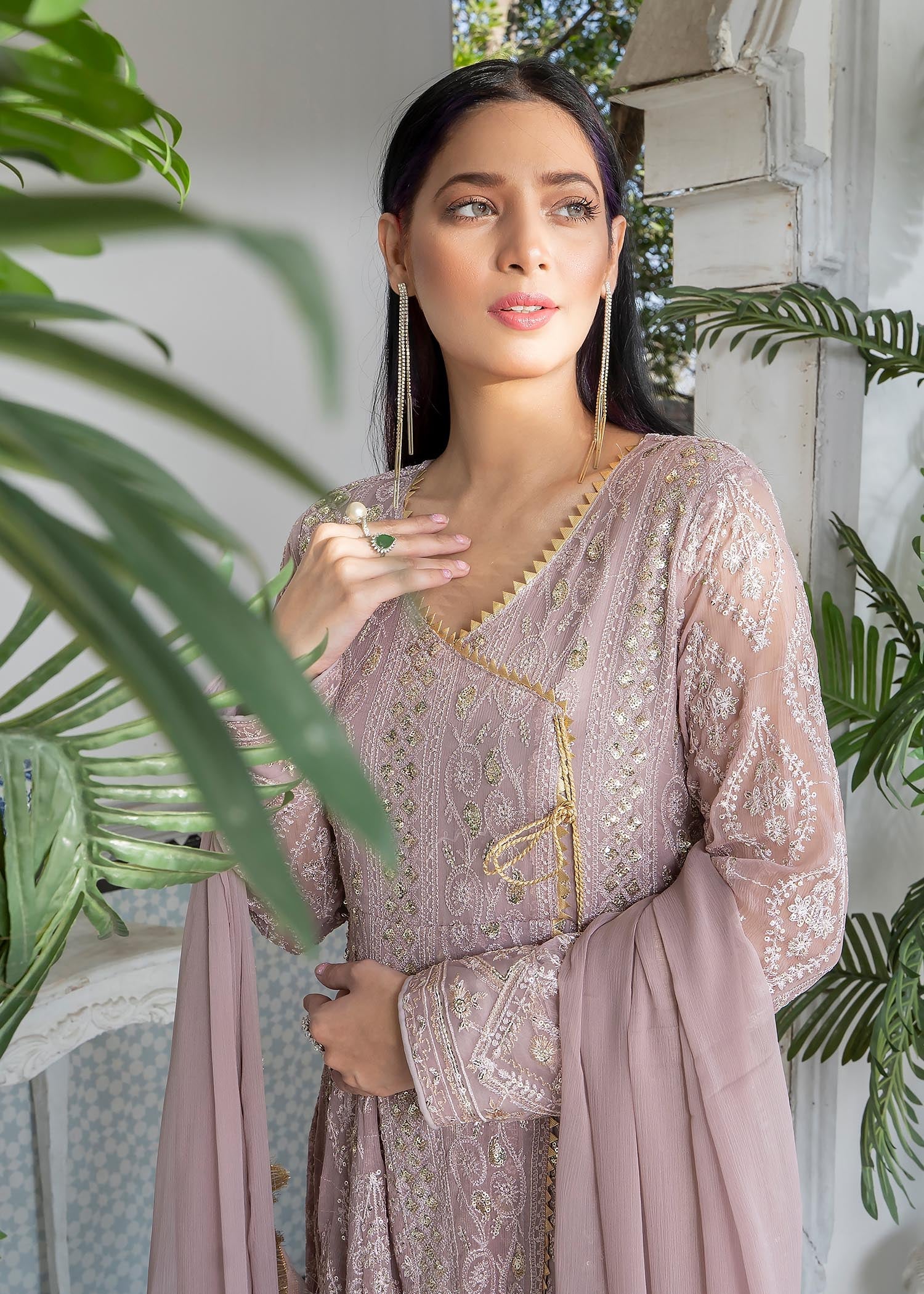 Manahils Angrakha 099 Purple Women 3pcs