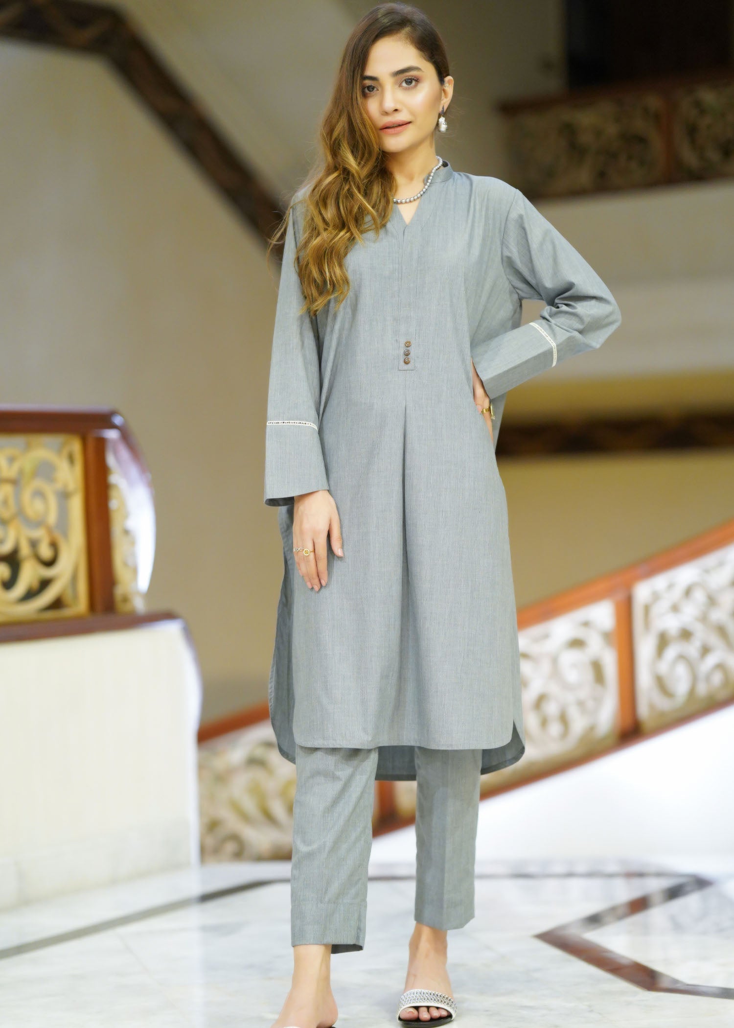 Ayesha Sameer Grey Women 2pcs