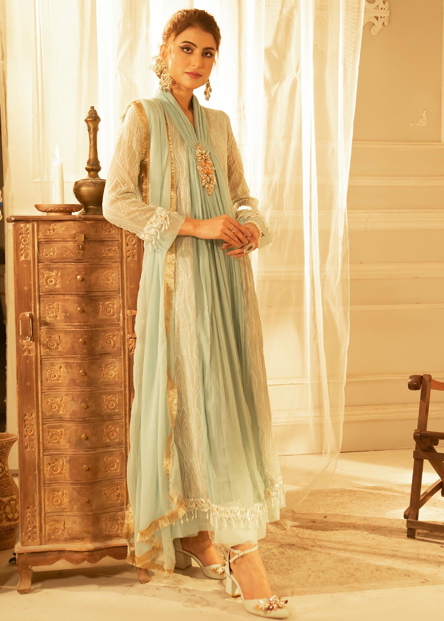 Manahils MAXI 109 DREAMY BLOOM MINT GREEN Women 3pcs