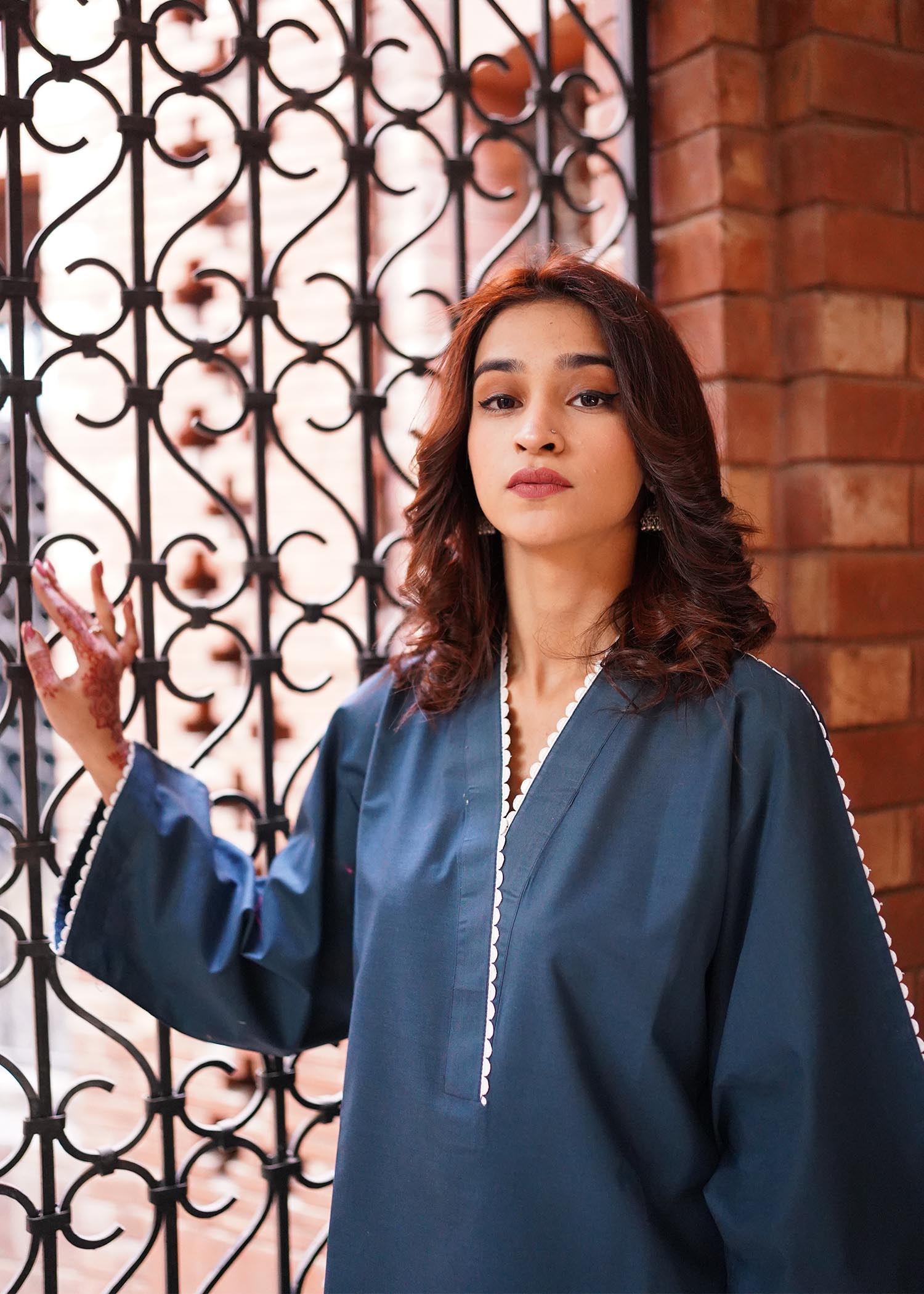 Aghaaz Casual Pret teal blue by basics Women 2pcs