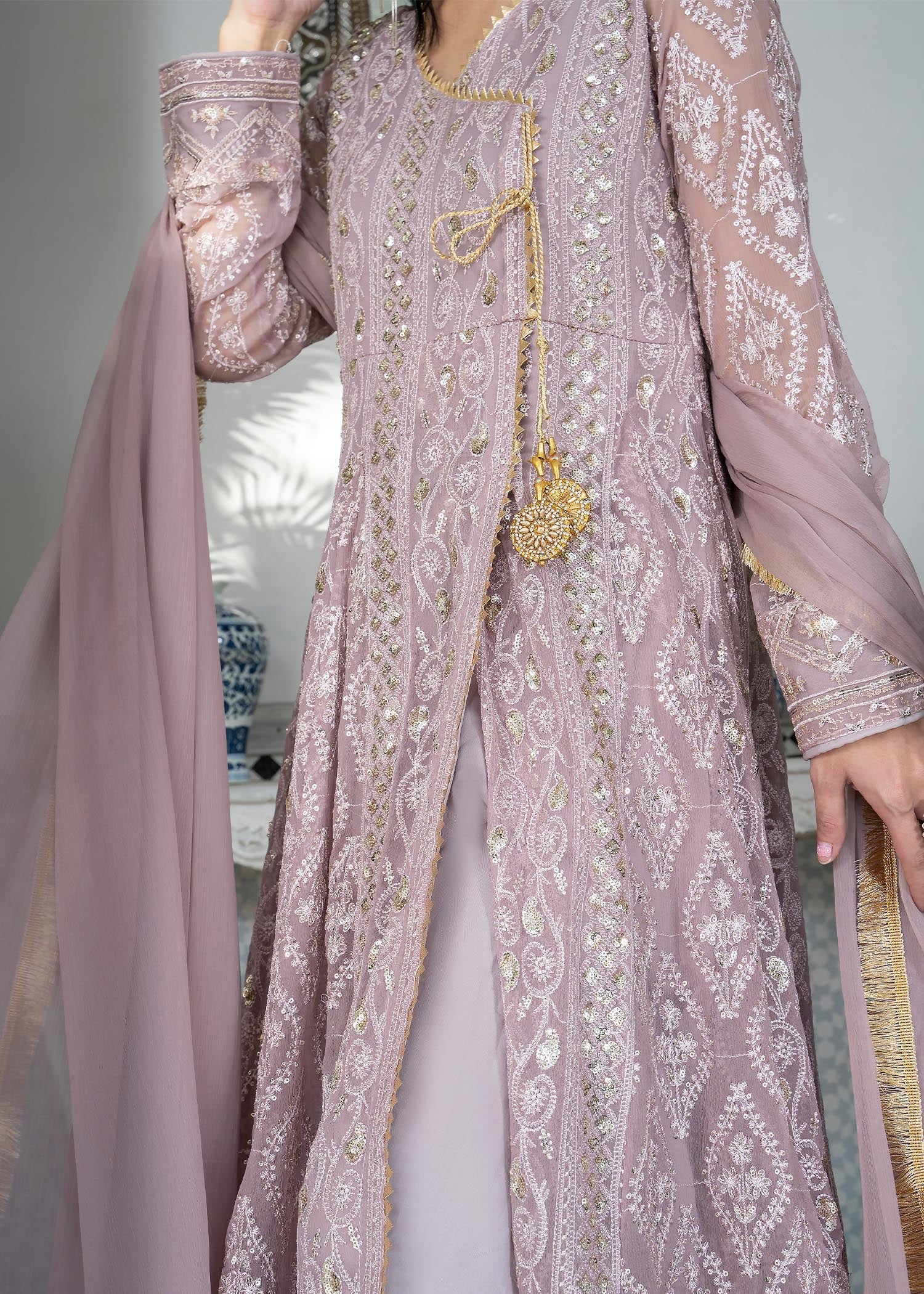 Manahils Angrakha 099 Purple Women 3pcs