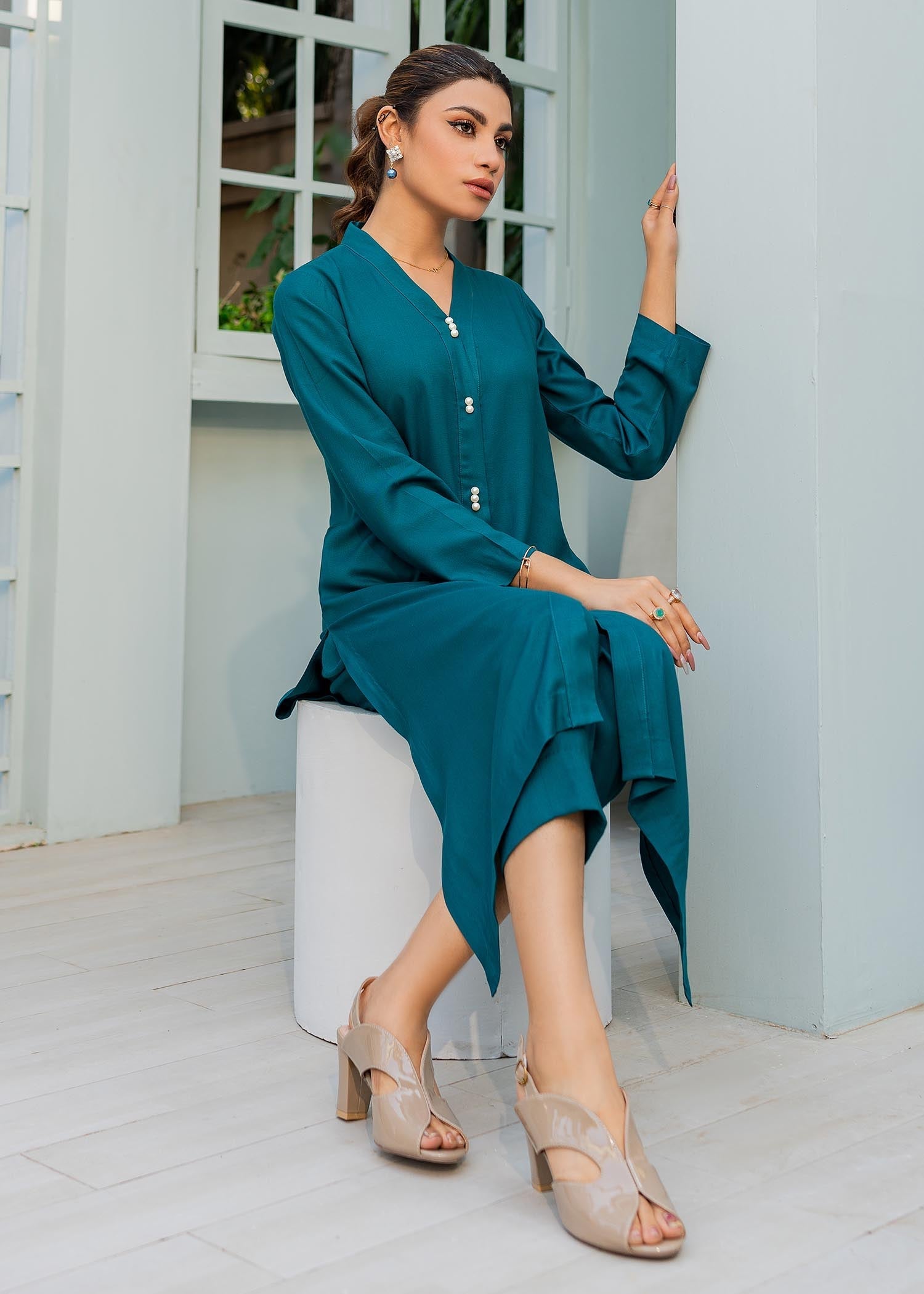 Ghonche Teal Women 2pcs