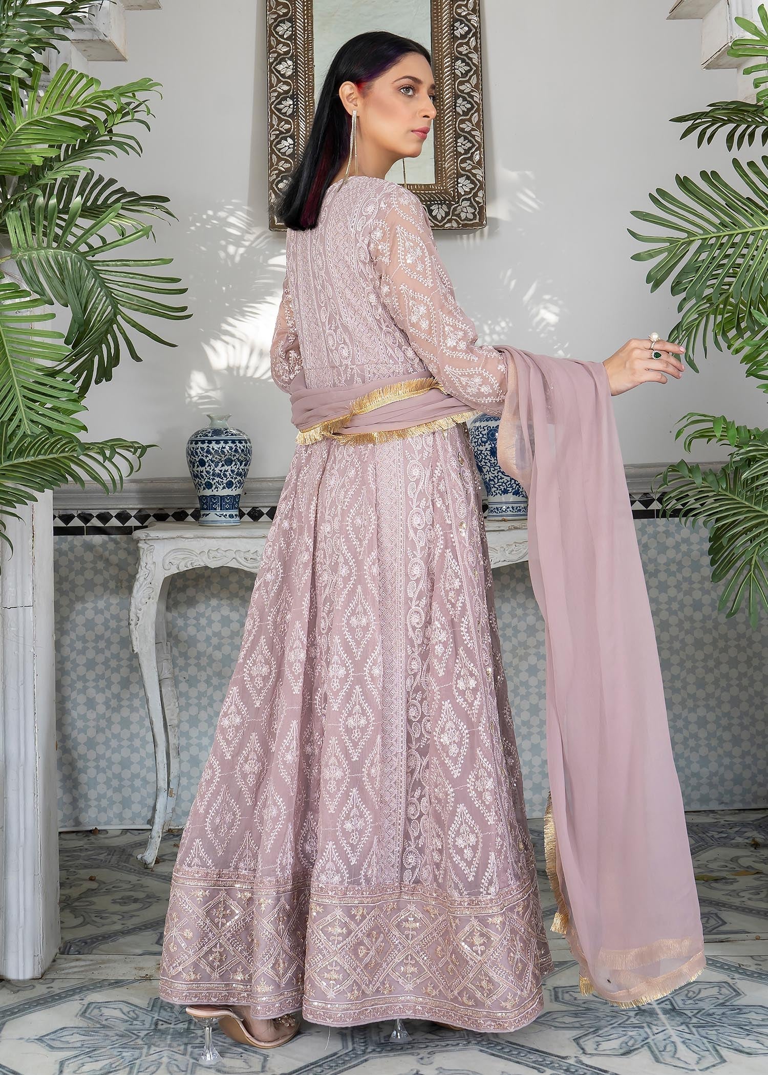 Manahils Angrakha 099 Purple Women 3pcs