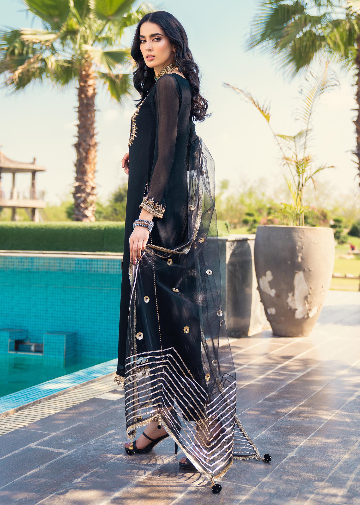 Khuda Baksh Creations Z 278 Black Women 4pcs