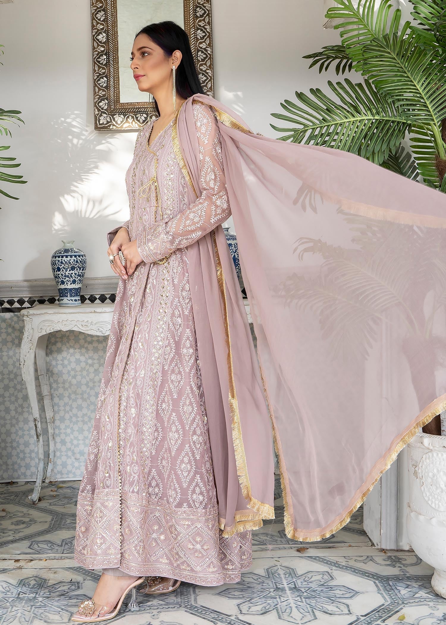 Manahils Angrakha 099 Purple Women 3pcs