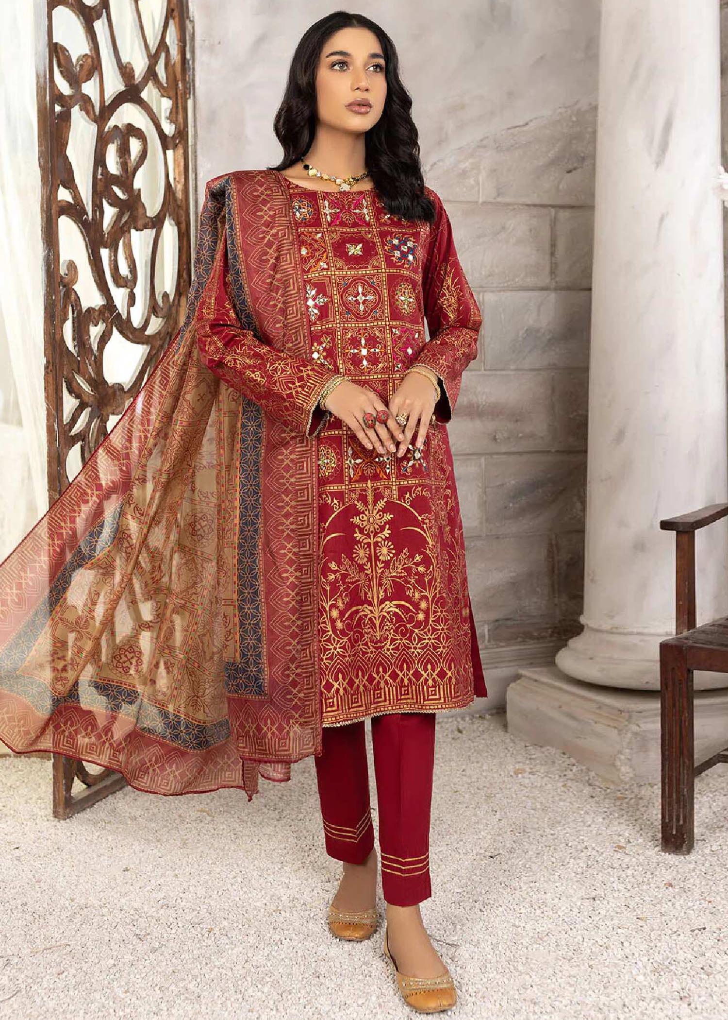 Madame Mirror Embroidered Cotton Lawn Suit 2622 Women 3pcs