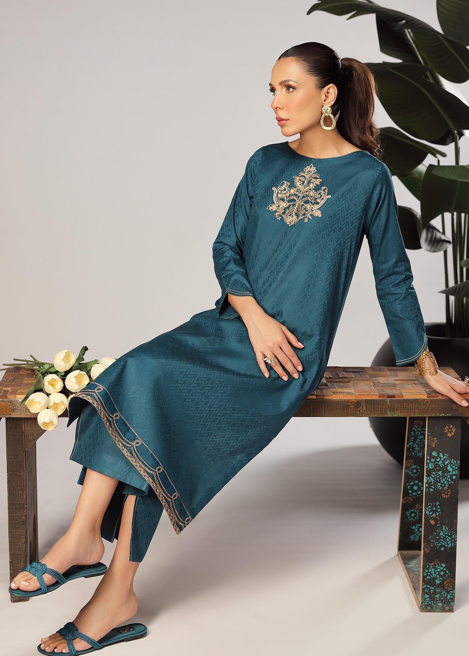 Merakish Hazel Jacquard Embroidered Stitched Women 2pcs