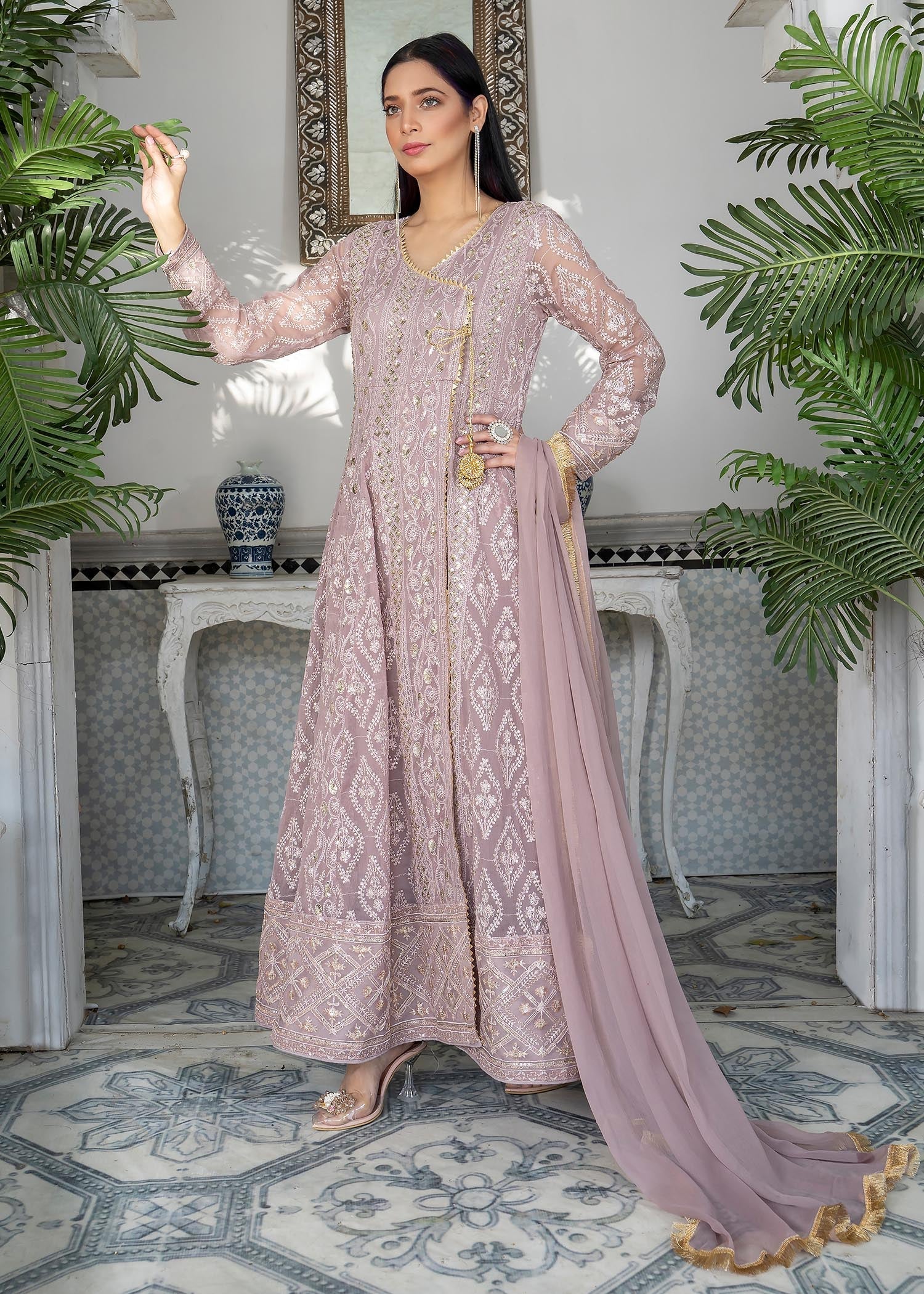 Manahils Angrakha 099 Purple Women 3pcs