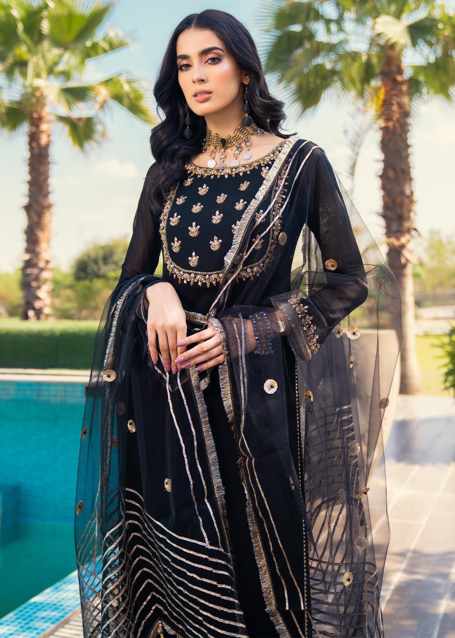 Khuda Baksh Creations Z 278 Black Women 4pcs