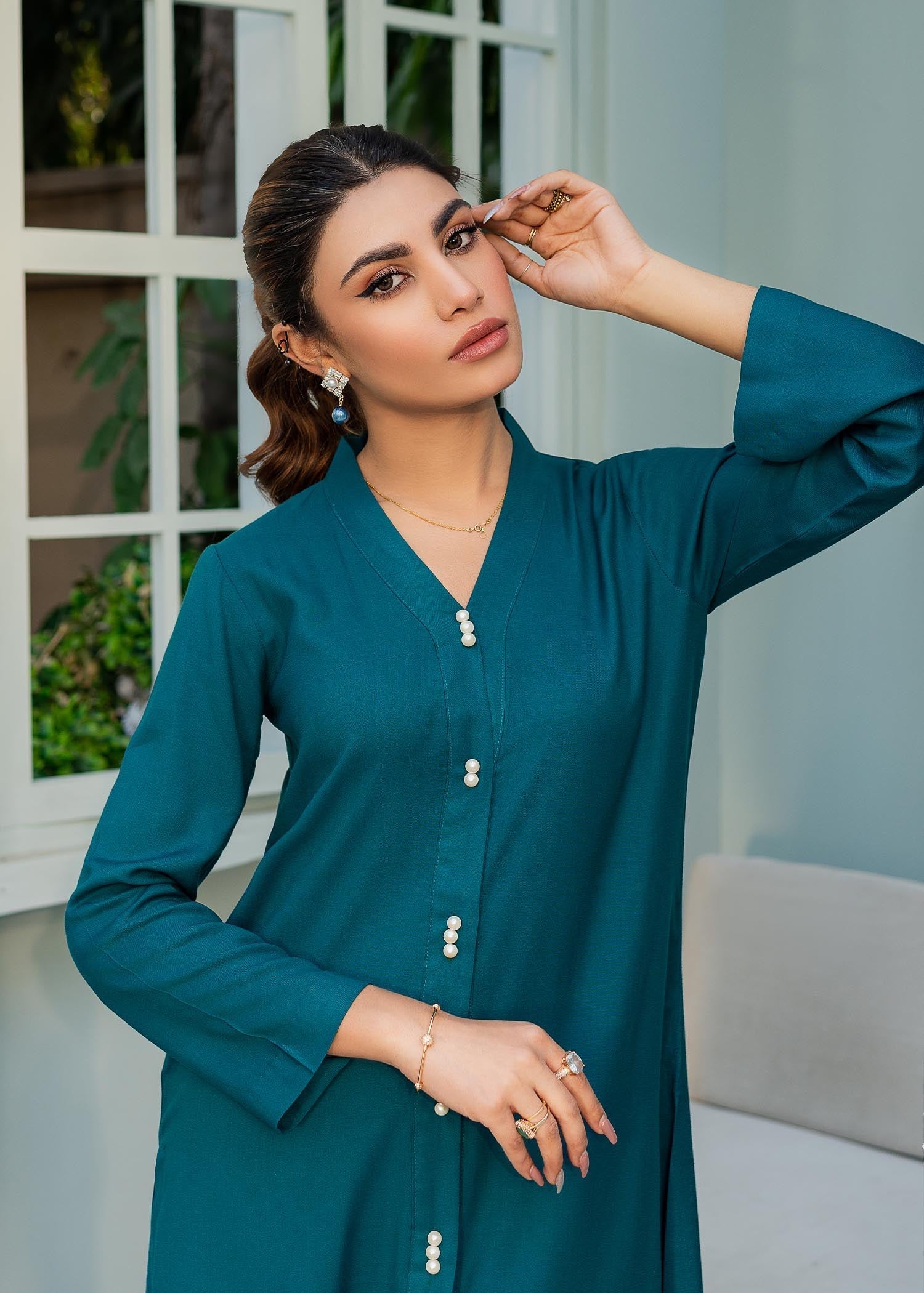 Ghonche Teal Women 2pcs