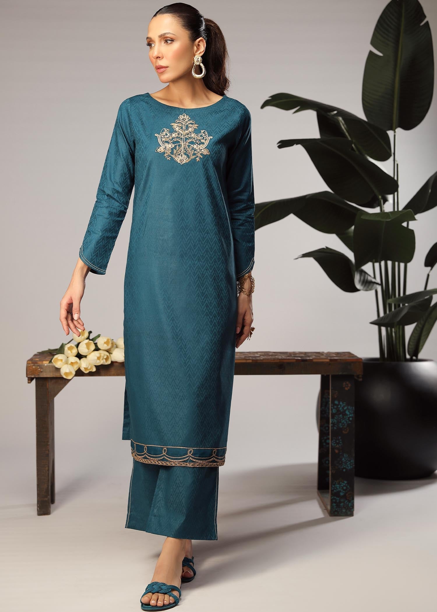 Merakish Hazel Jacquard Embroidered Stitched Women 2pcs