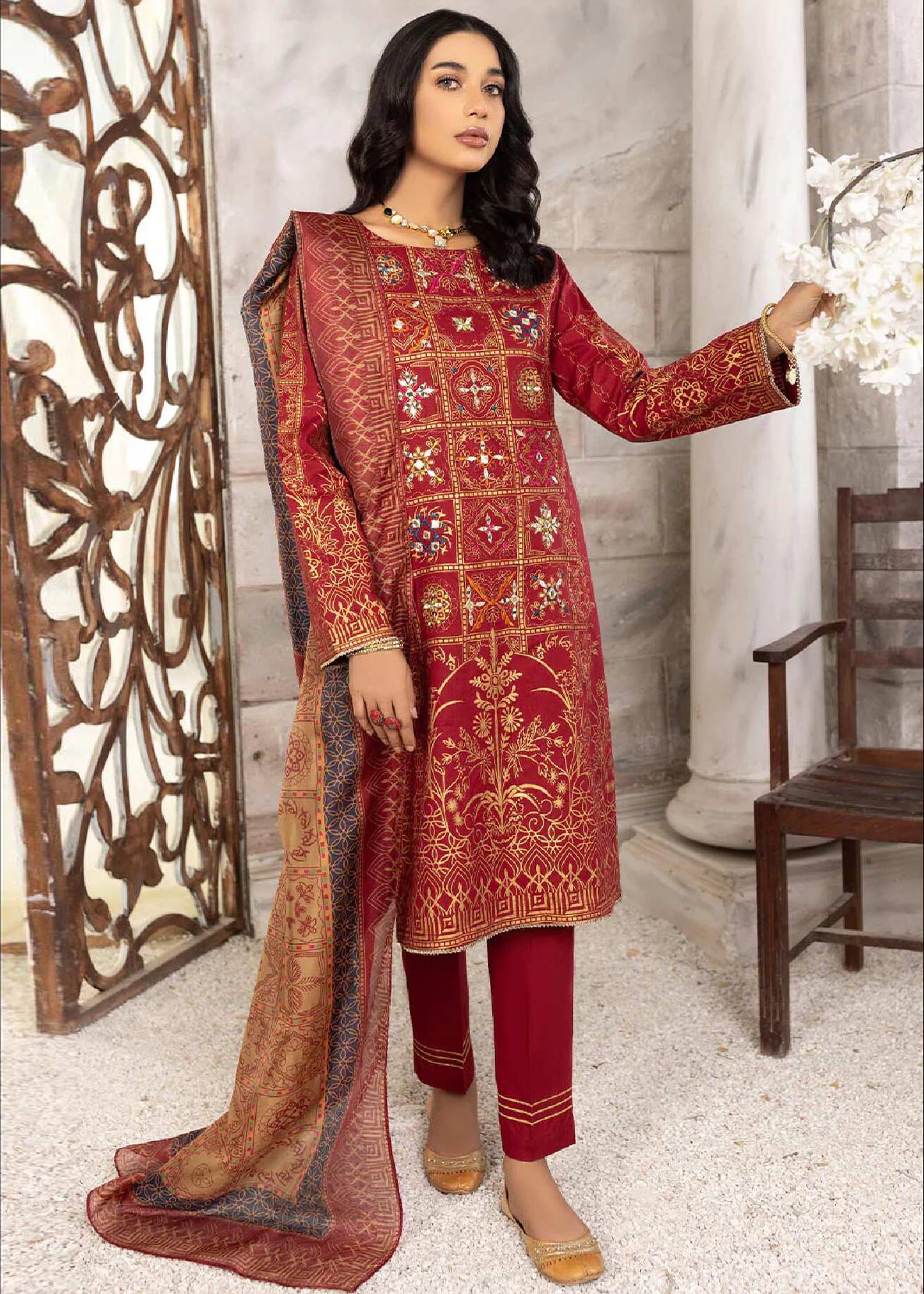 Madame Mirror Embroidered Cotton Lawn Suit 2622 Women 3pcs