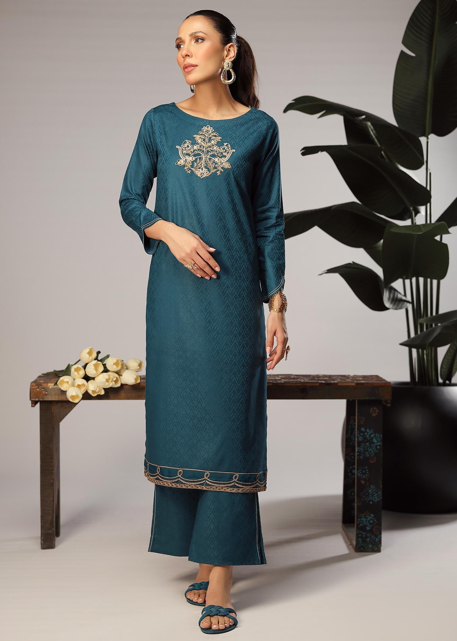 Merakish Hazel Jacquard Embroidered Stitched Women 2pcs