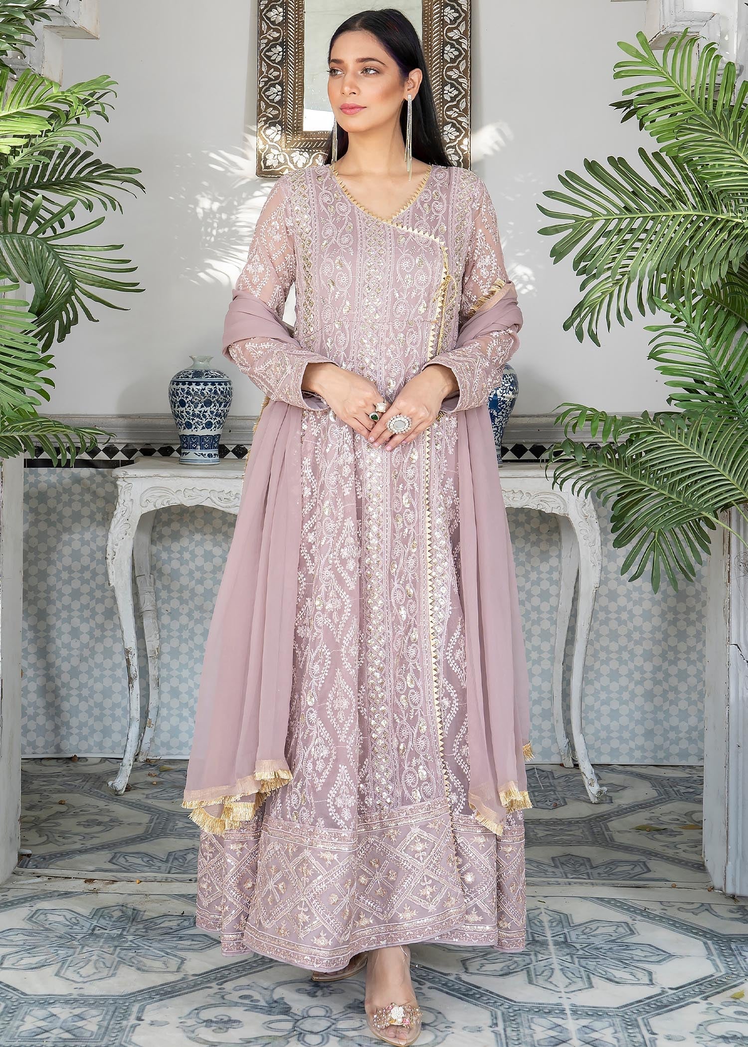 Manahils Angrakha 099 Purple Women 3pcs