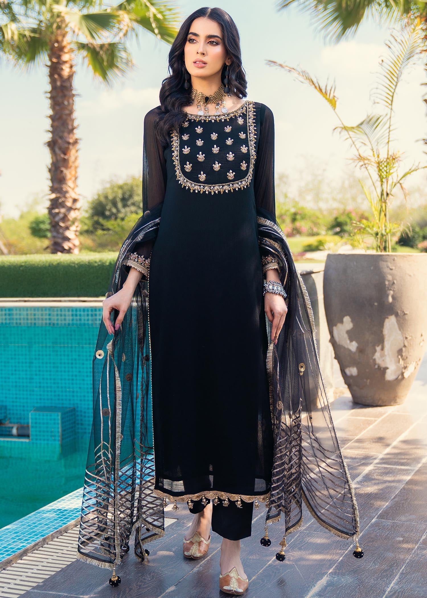 Khuda Baksh Creations Z 278 Black Women 4pcs