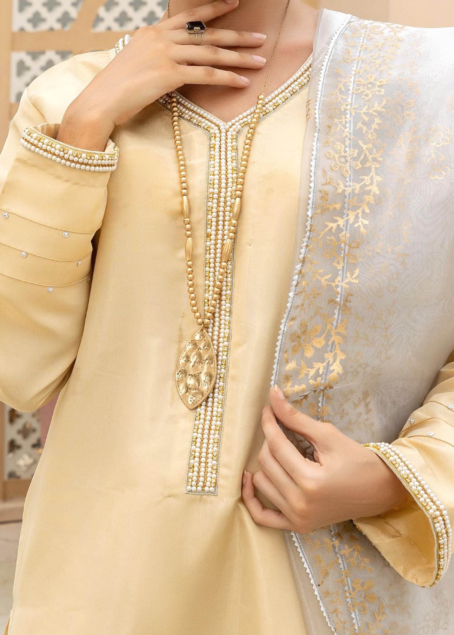 Khola Farhan Design House Skin Royal Kattan Suit Women 3pcs