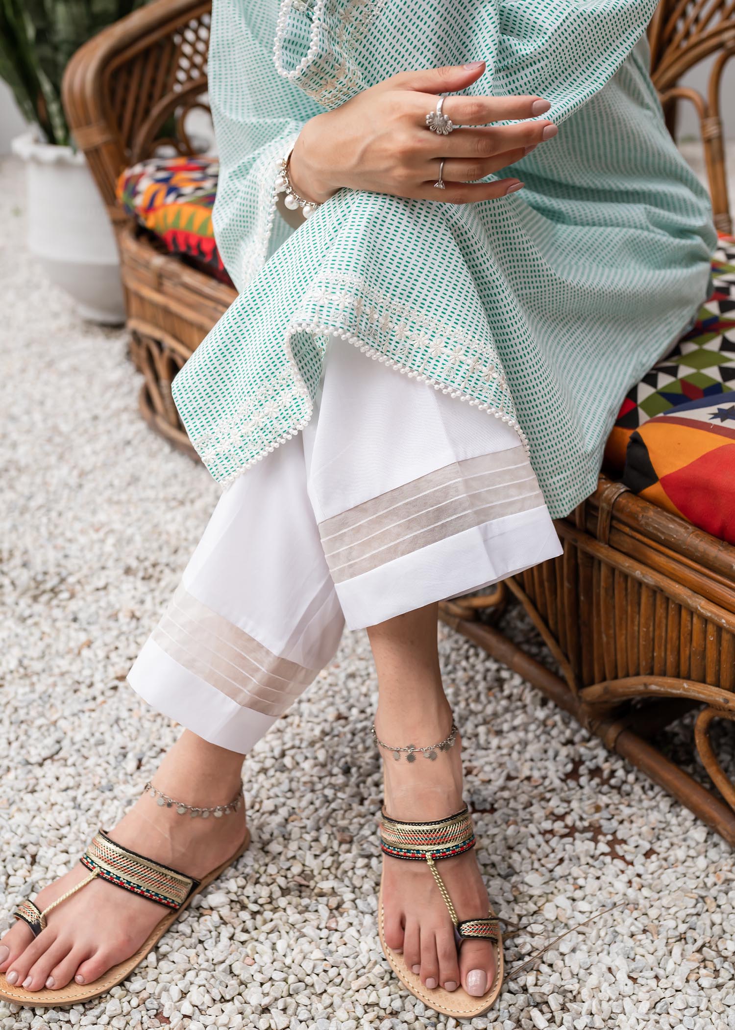 Shades By Abeeha Usman PEARL WHITE TROUSERS Women 1pcs