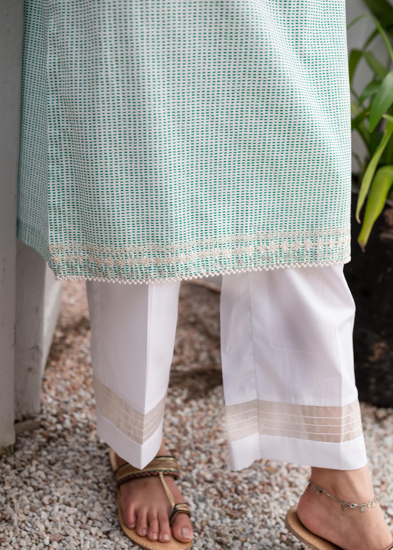 Shades By Abeeha Usman PEARL WHITE TROUSERS Women 1pcs