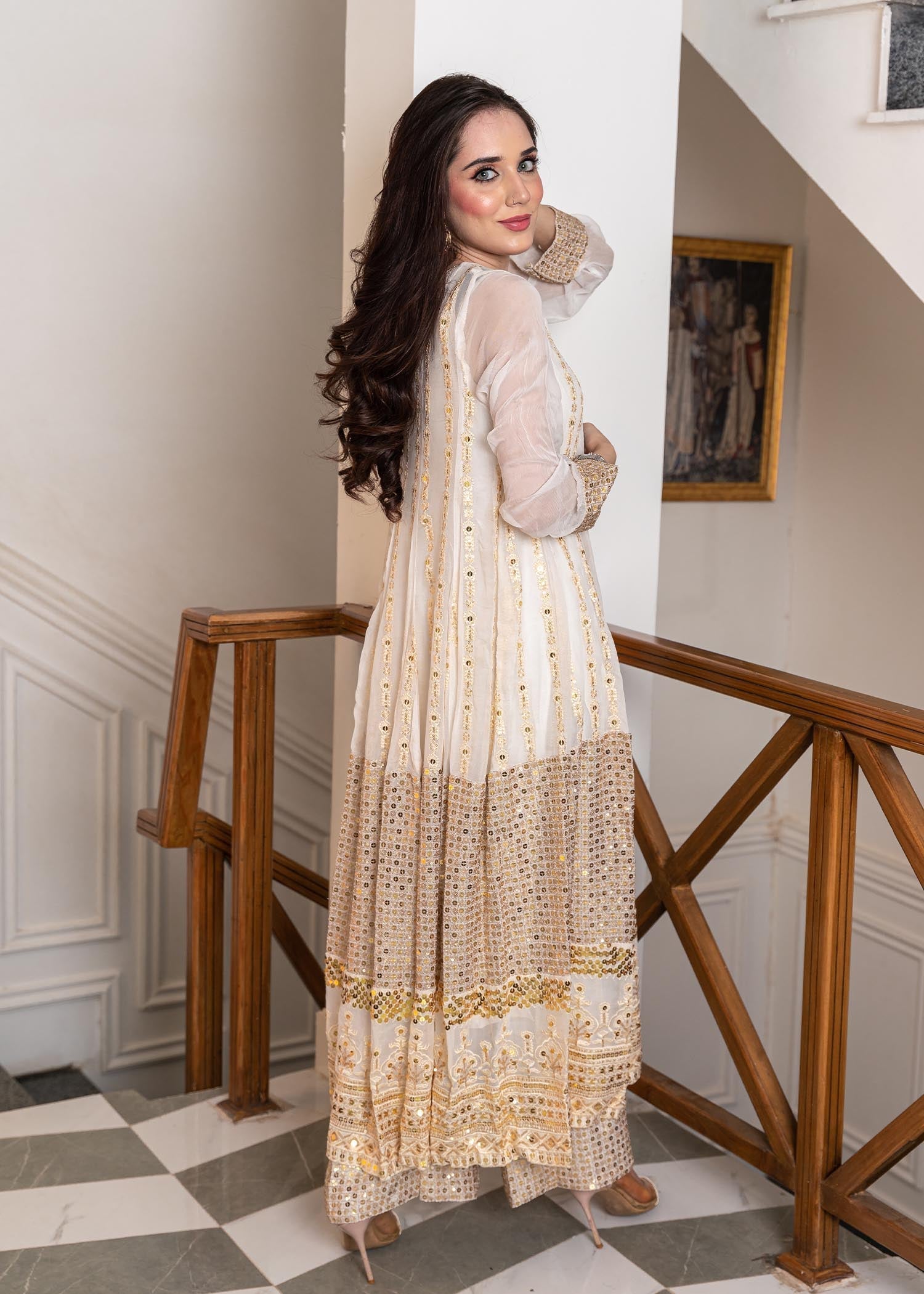 Rang-e-Haya Anchal / White Women 4pcs