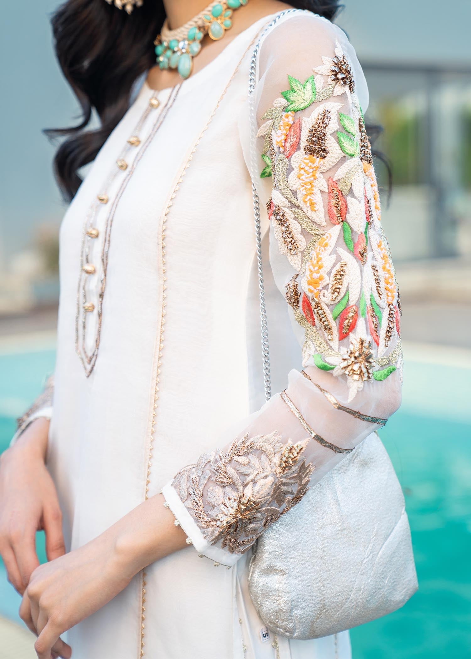 Khuda Baksh Creations M 102 White Women 3pcs