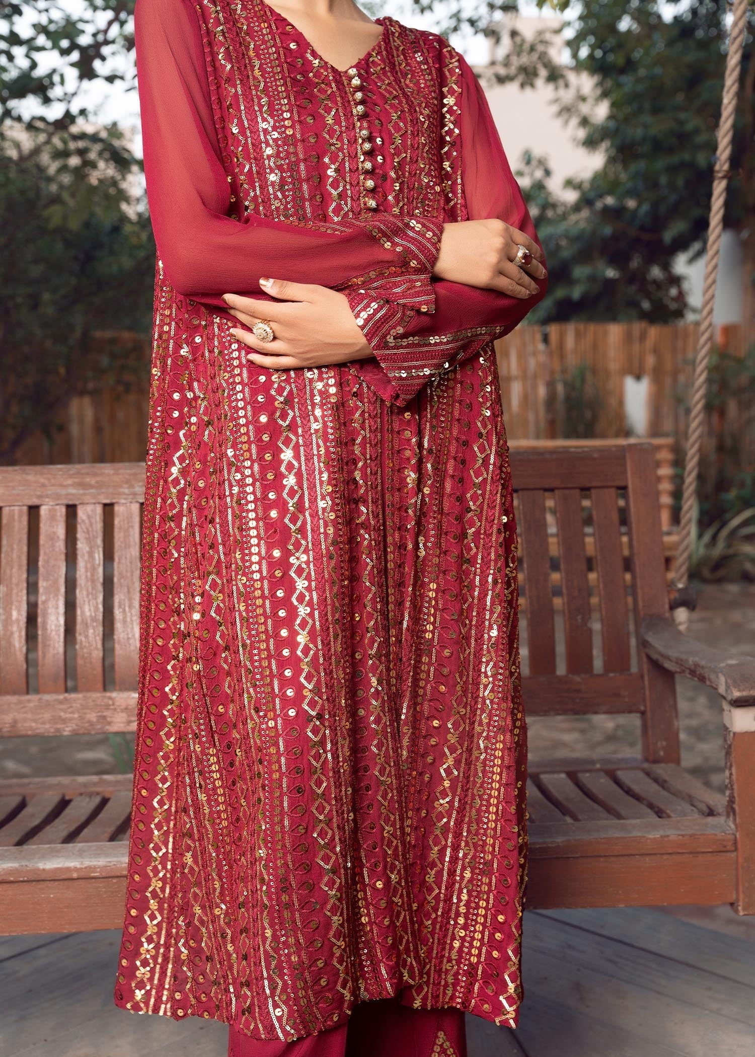 Rang-e-Haya Ufaq Maroon Women 4pcs