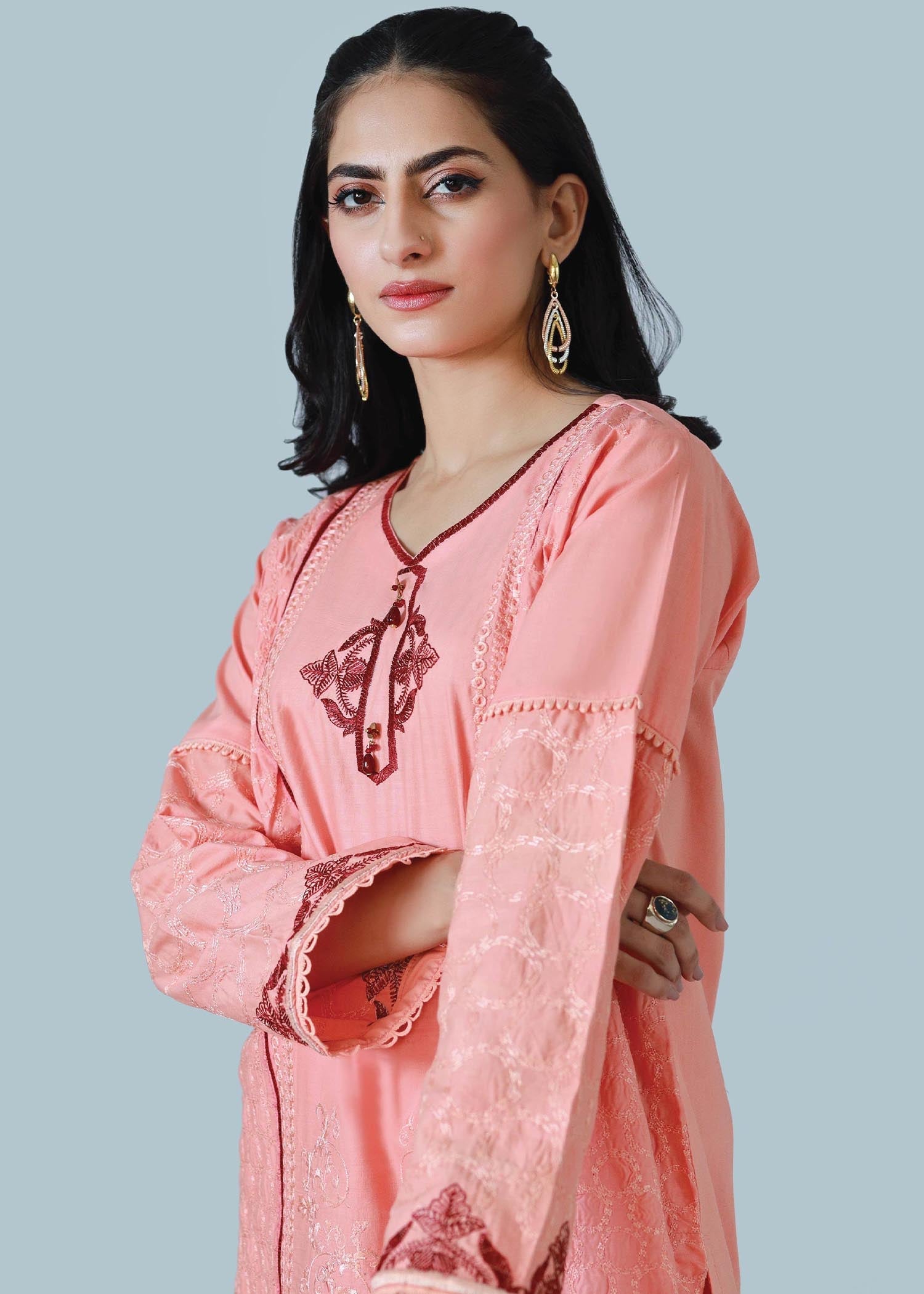 Bareeq Outfits Candy Blossom Embroidered Stitched Suit Women