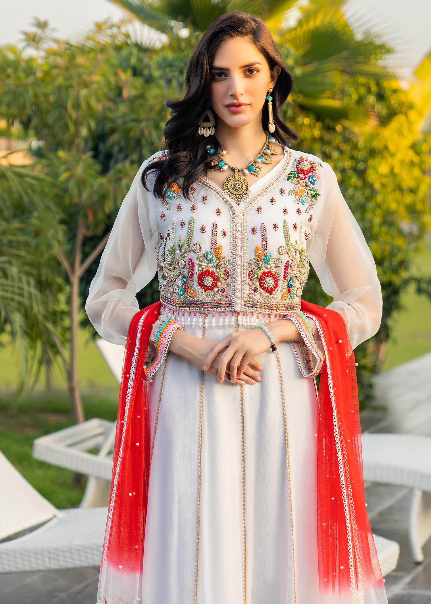 Khuda Baksh Creations Z 284 White Women 4pcs