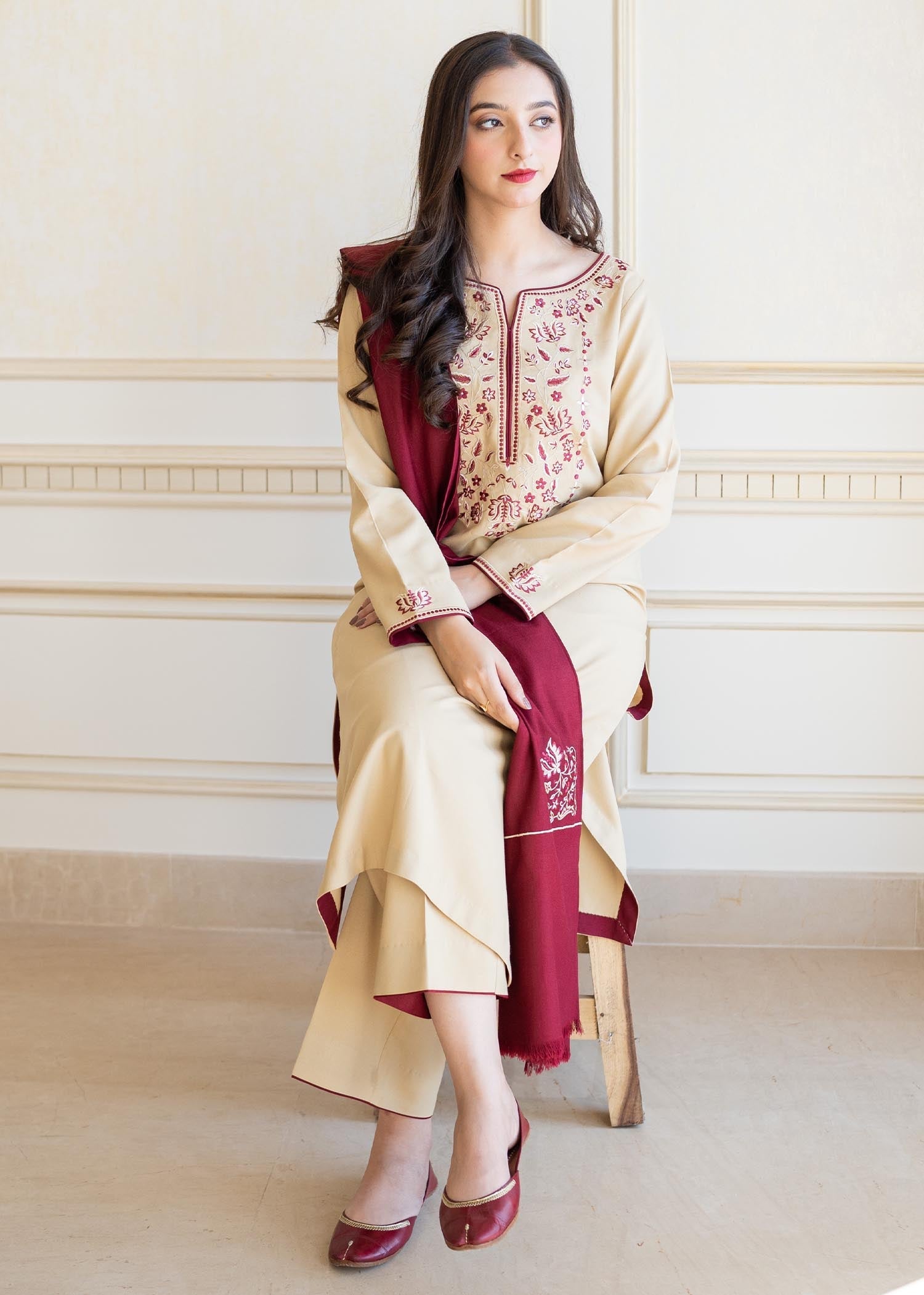 Aisling By Nirmal Natural Beige Women 3pcs